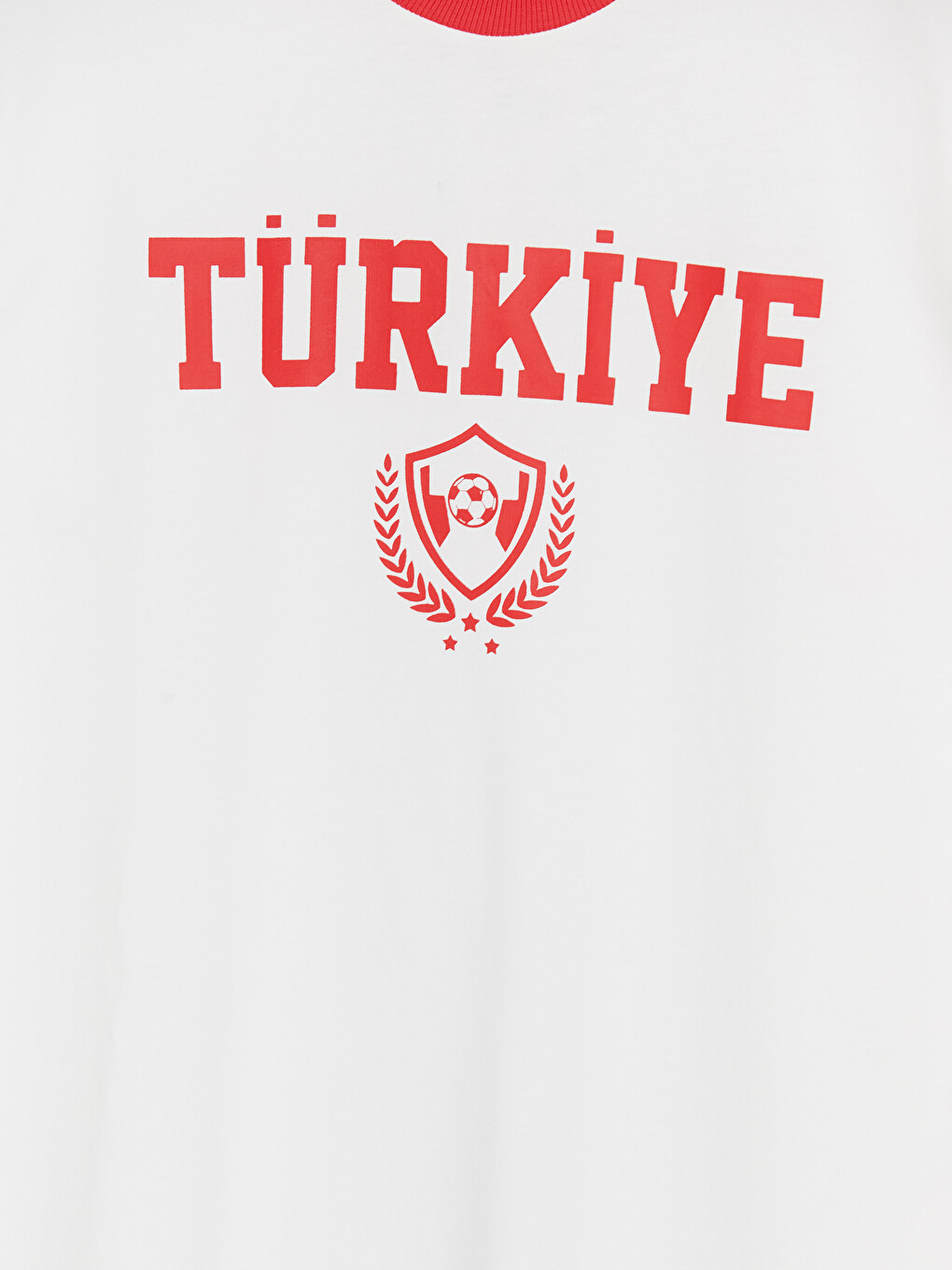 Beyaz Türkiye Baskılı Oversize Kadın Tişört-1