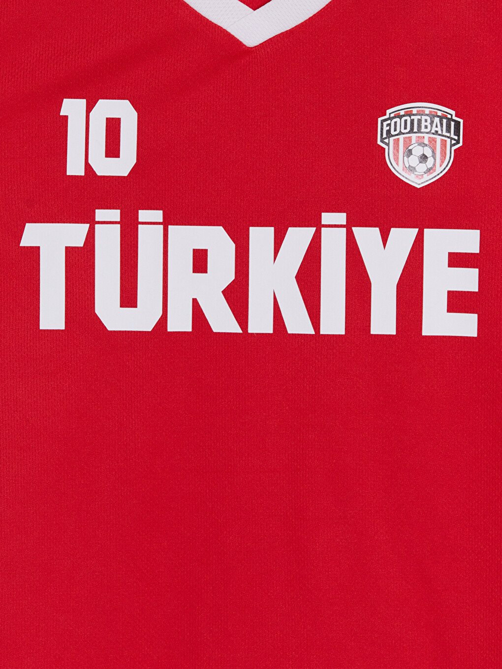 Kırmızı V Yaka Türkiye Baskılı Erkek Çocuk Tişört-1