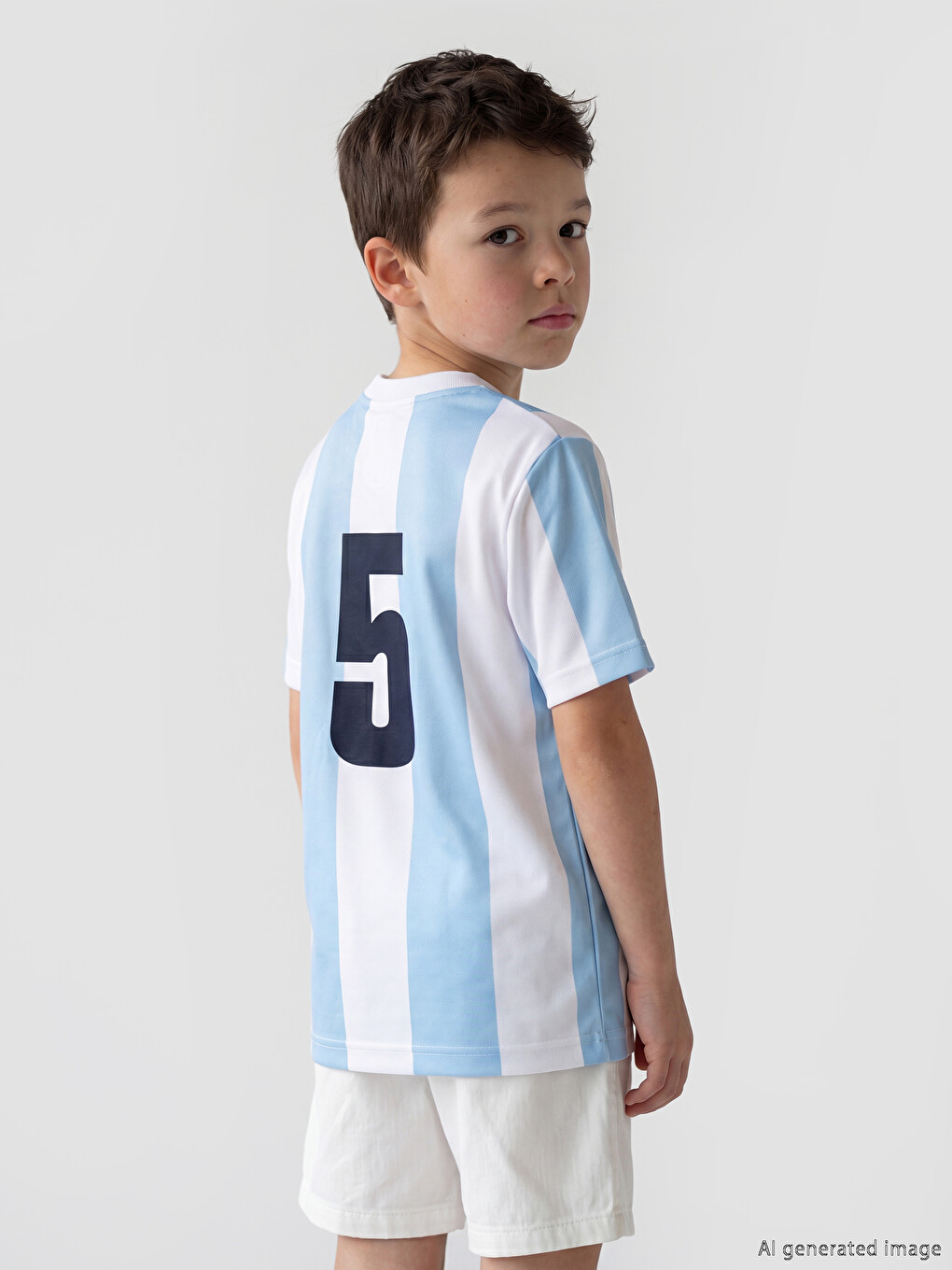 V Neck Argentina Printed Boys' T-shirt-1
