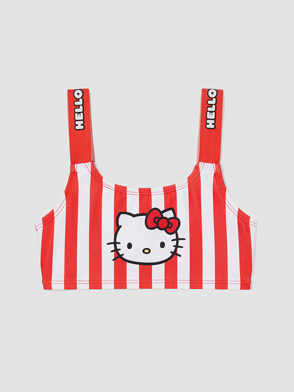 Kırmızı Hello Kitty Baskılı Kız Çocuk 3'lü Mayo-1