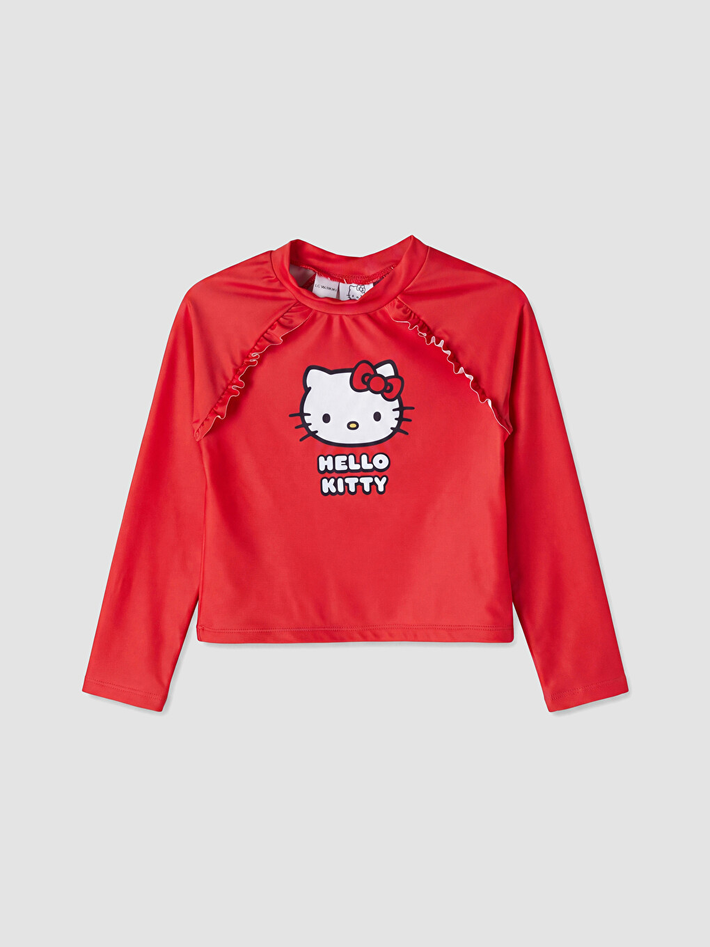 Kırmızı Hello Kitty Baskılı Kız Çocuk 3'lü Mayo-4