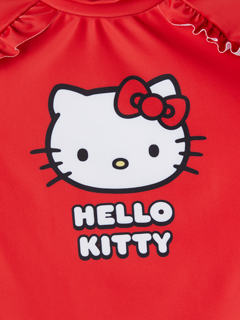 Kırmızı Hello Kitty Baskılı Kız Çocuk 3'lü Mayo-5
