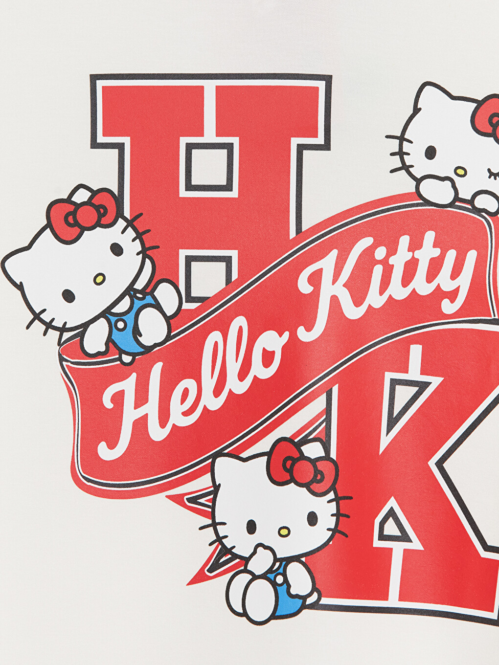 Beyaz Hello Kitty Baskılı Kız Çocuk Soft Touch Tişört-2