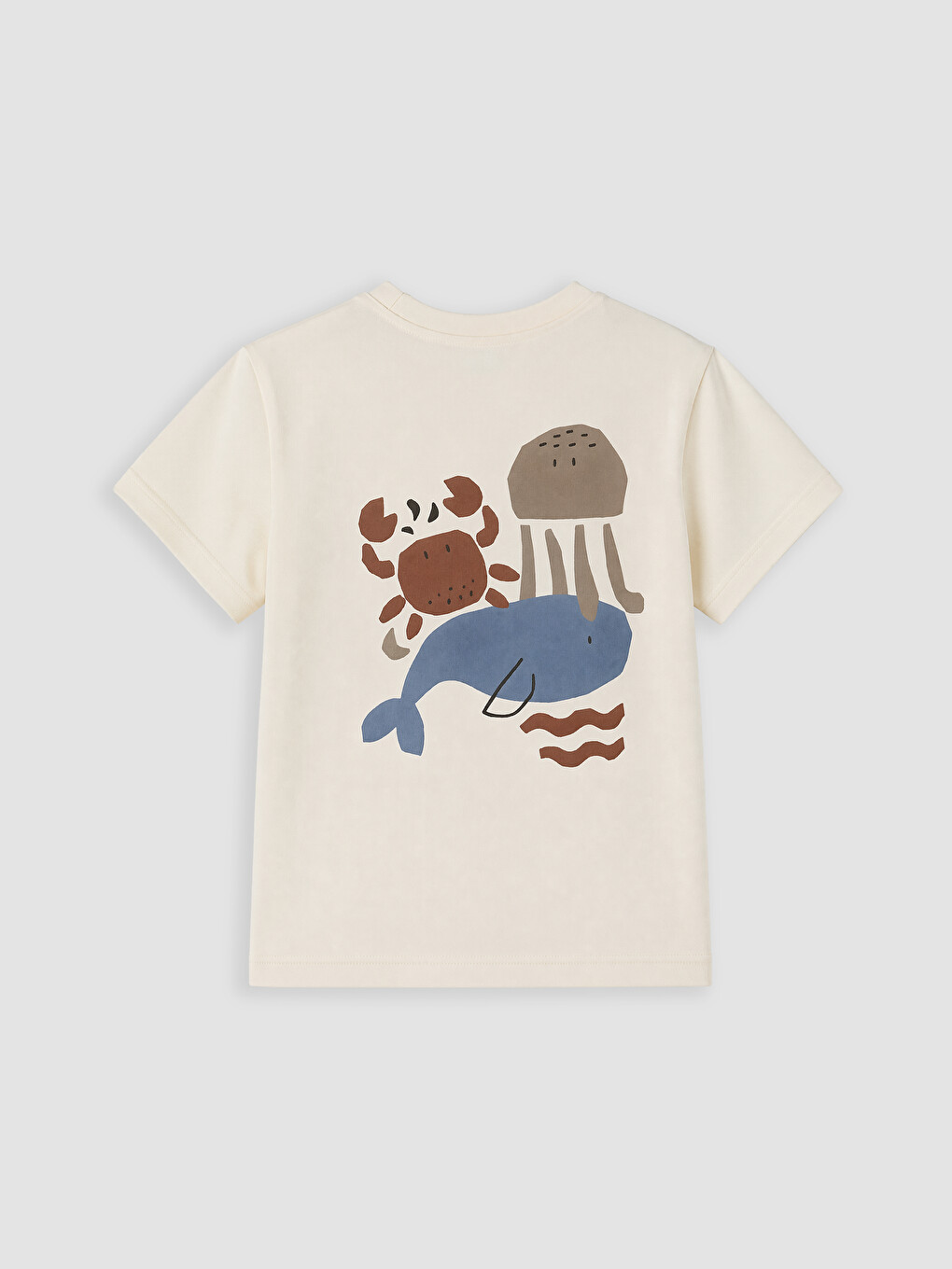 Ekru Baskılı Erkek Bebek Tişört ve Şort Takım-3