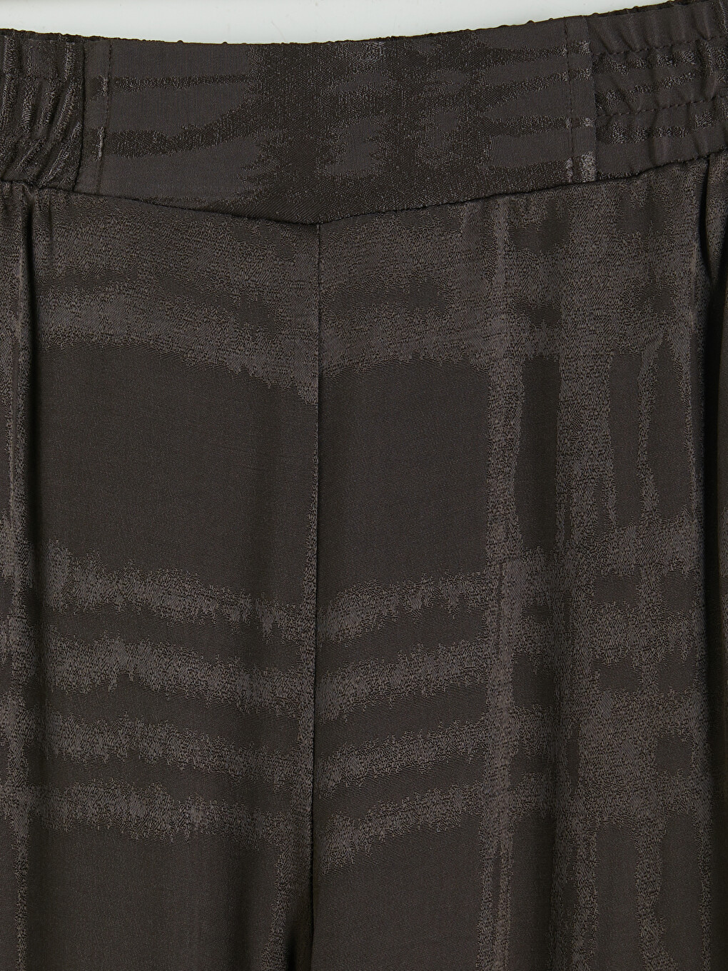 Kahverengi Loose Fit Ekose Kadın Pantolon-1
