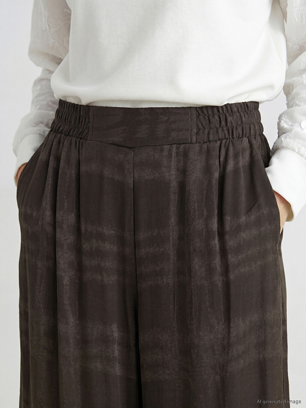 Loose Fit Plaid Women's Trousers-2