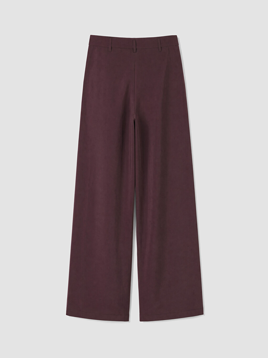 Bordo Yüksek Bel Pileli Kadın Kumaş Pantolon-5