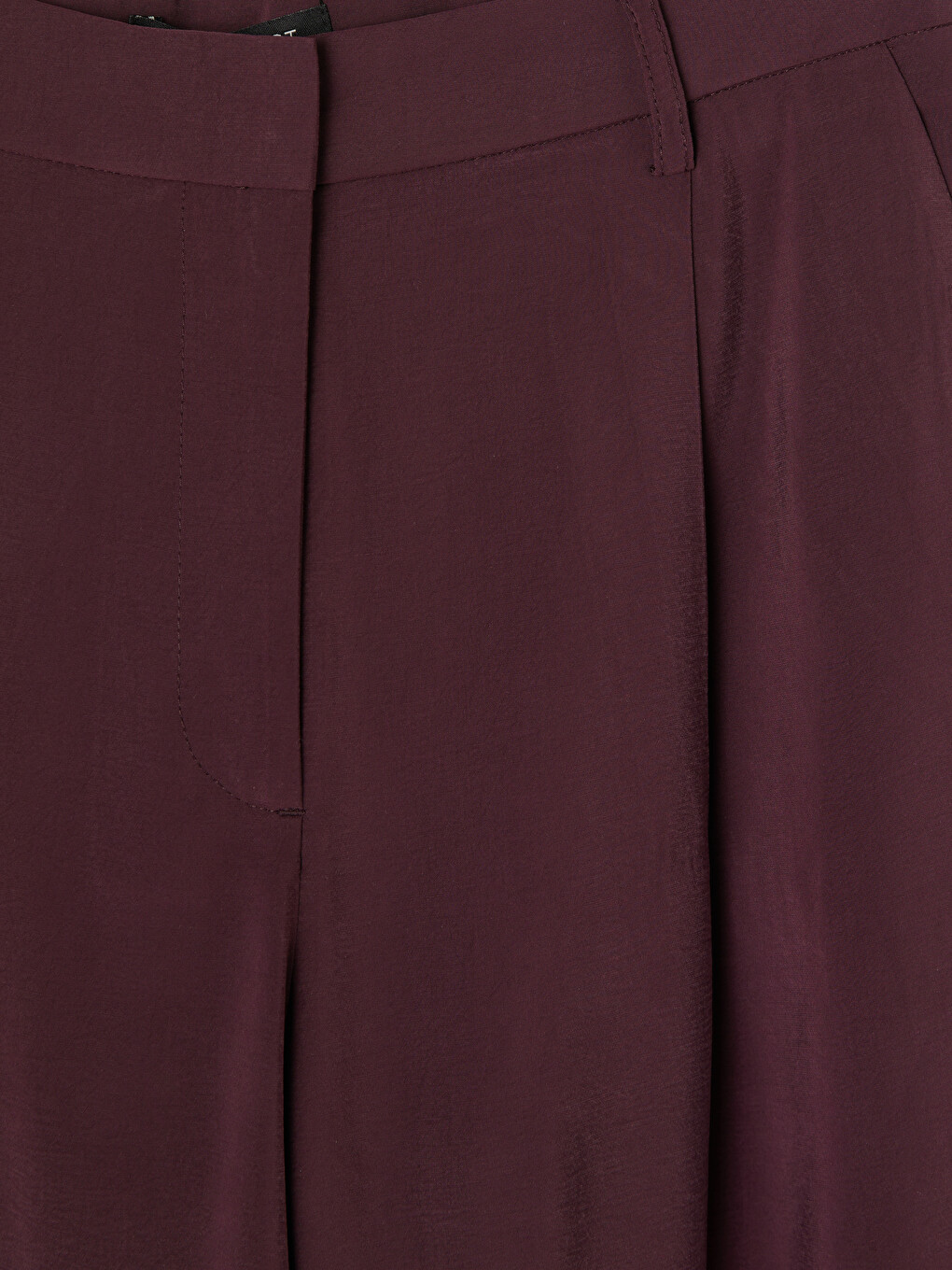 Bordo Yüksek Bel Pileli Kadın Kumaş Pantolon-6