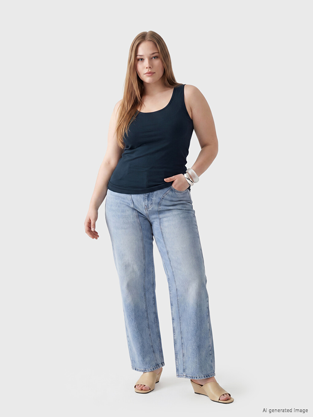Plus Size Ženski Top majica sa okruglim izrezom-1