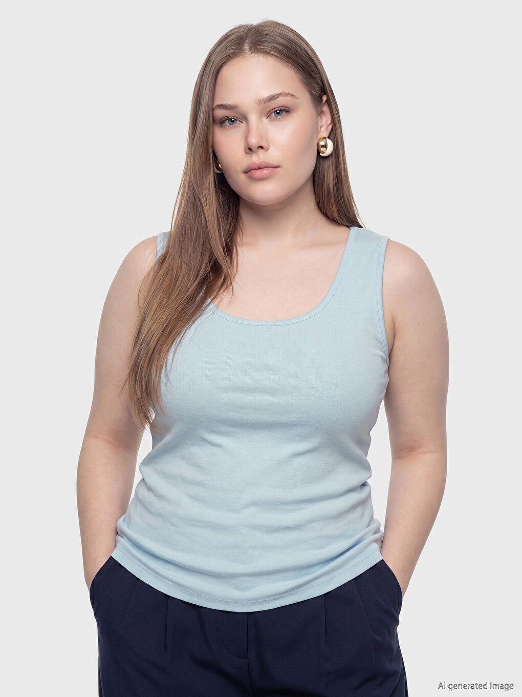 Plus Size Ženski Top majica sa okruglim izrezom