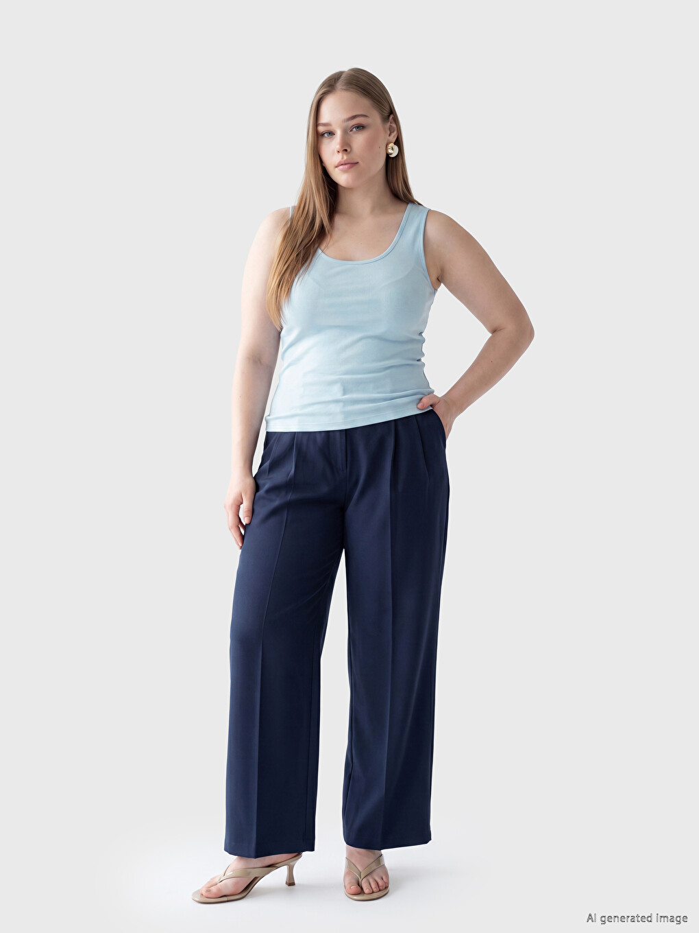 Plus Size Ženski Top majica sa okruglim izrezom-1