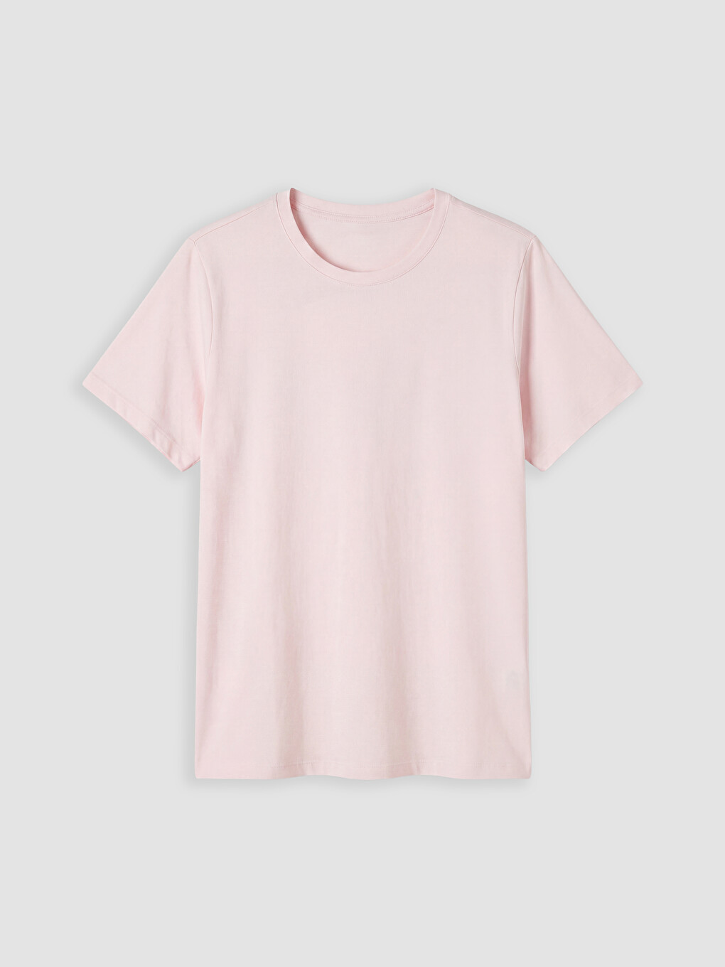 Pembe Büyük Beden Bisiklet Yaka Kadın Tişört