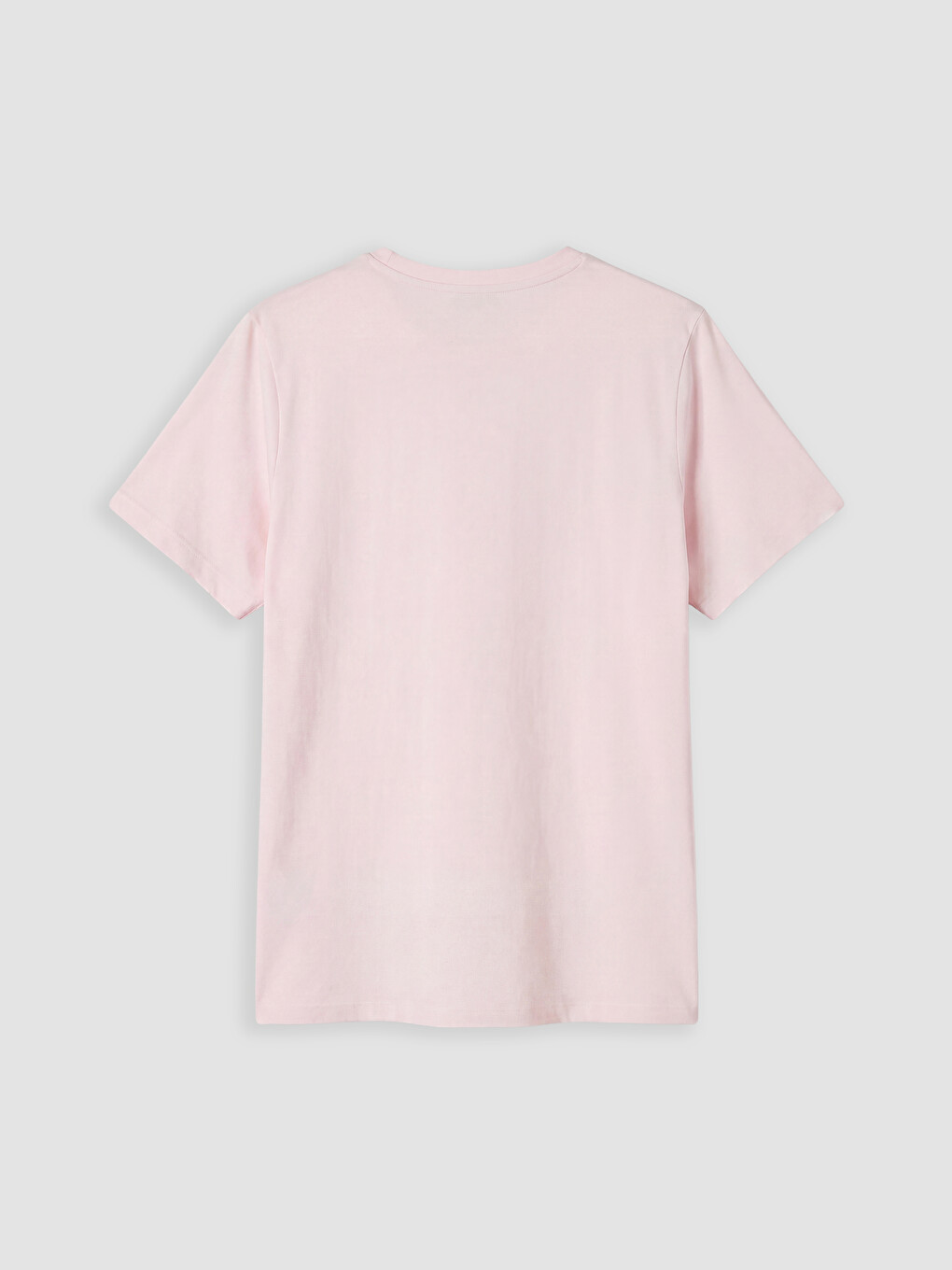 Pembe Büyük Beden Bisiklet Yaka Kadın Tişört-2