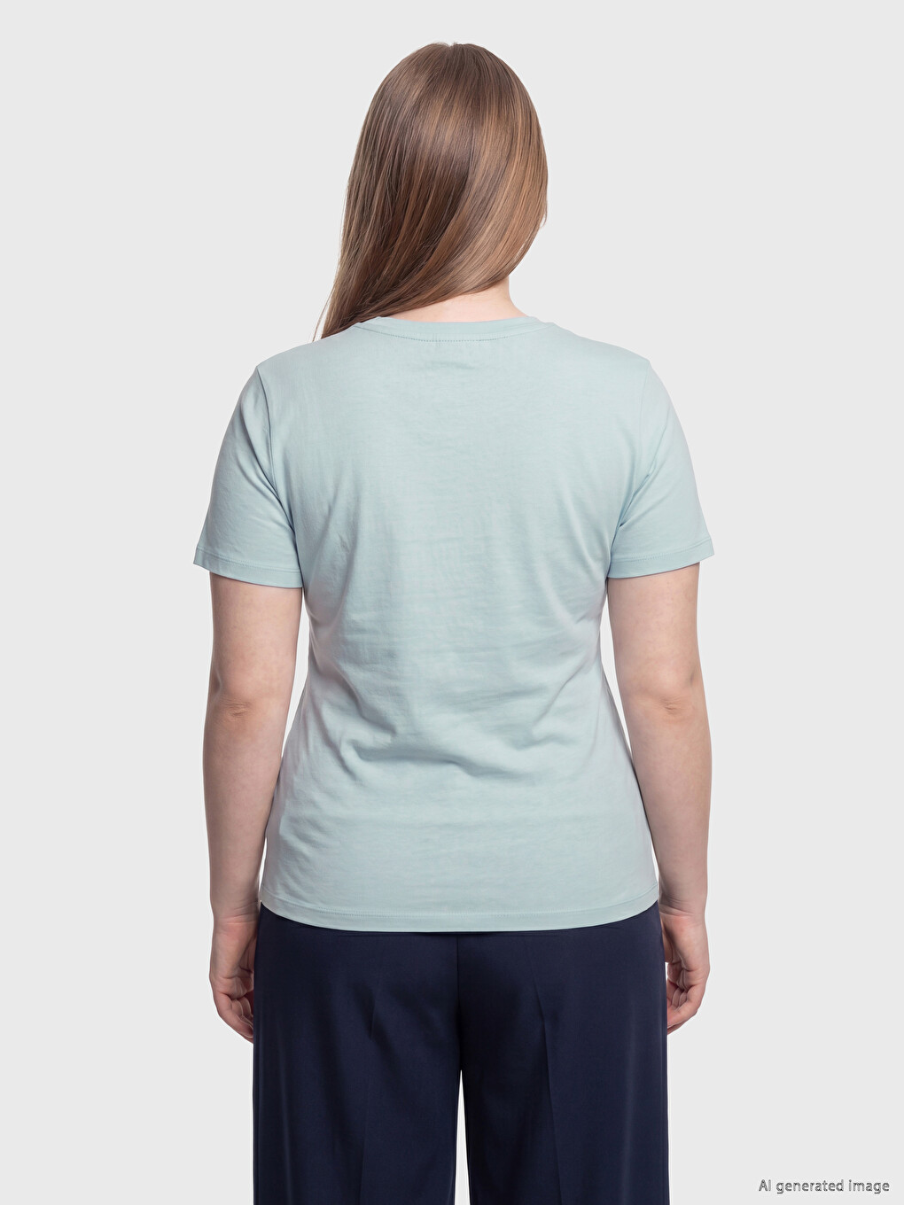 Plus Size Crew Neck Women's T-shirt-3