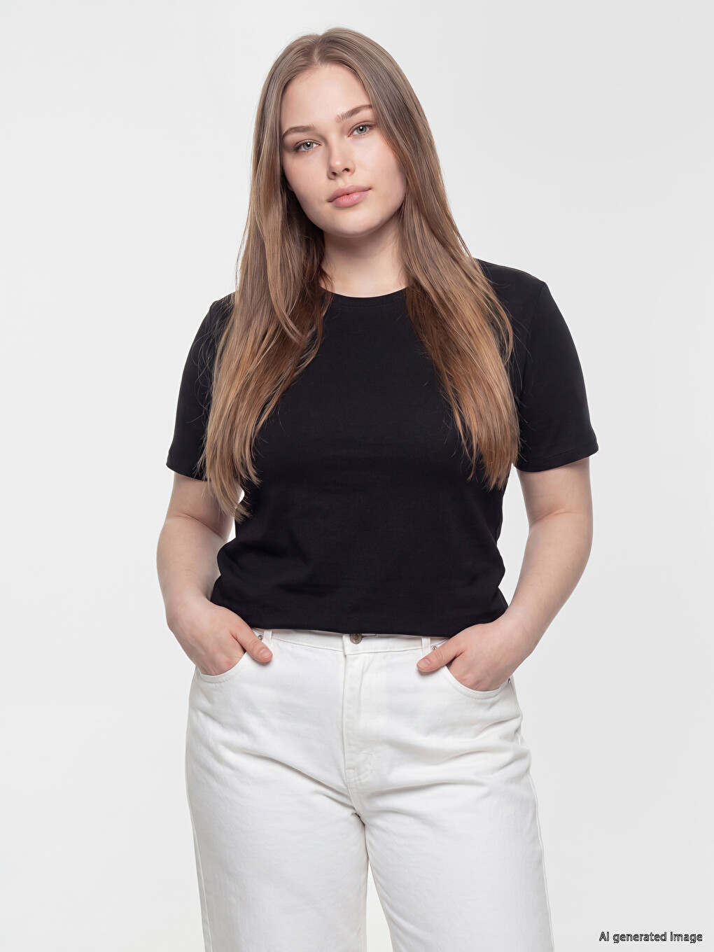 Plus Size Crew Neck Women's T-shirt