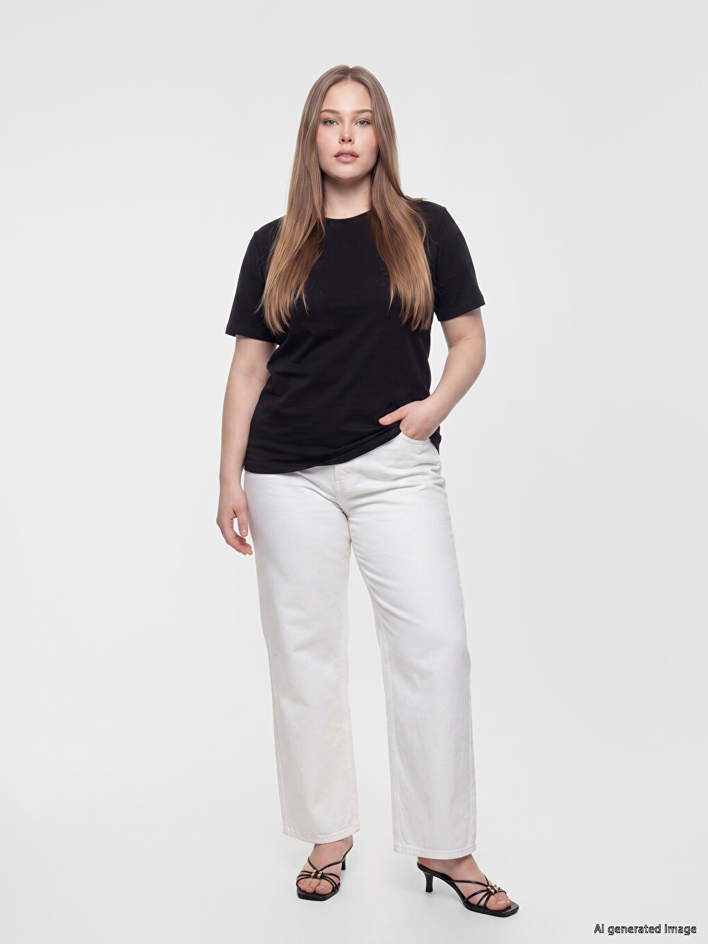 Plus Size Crew Neck Women's T-shirt-1