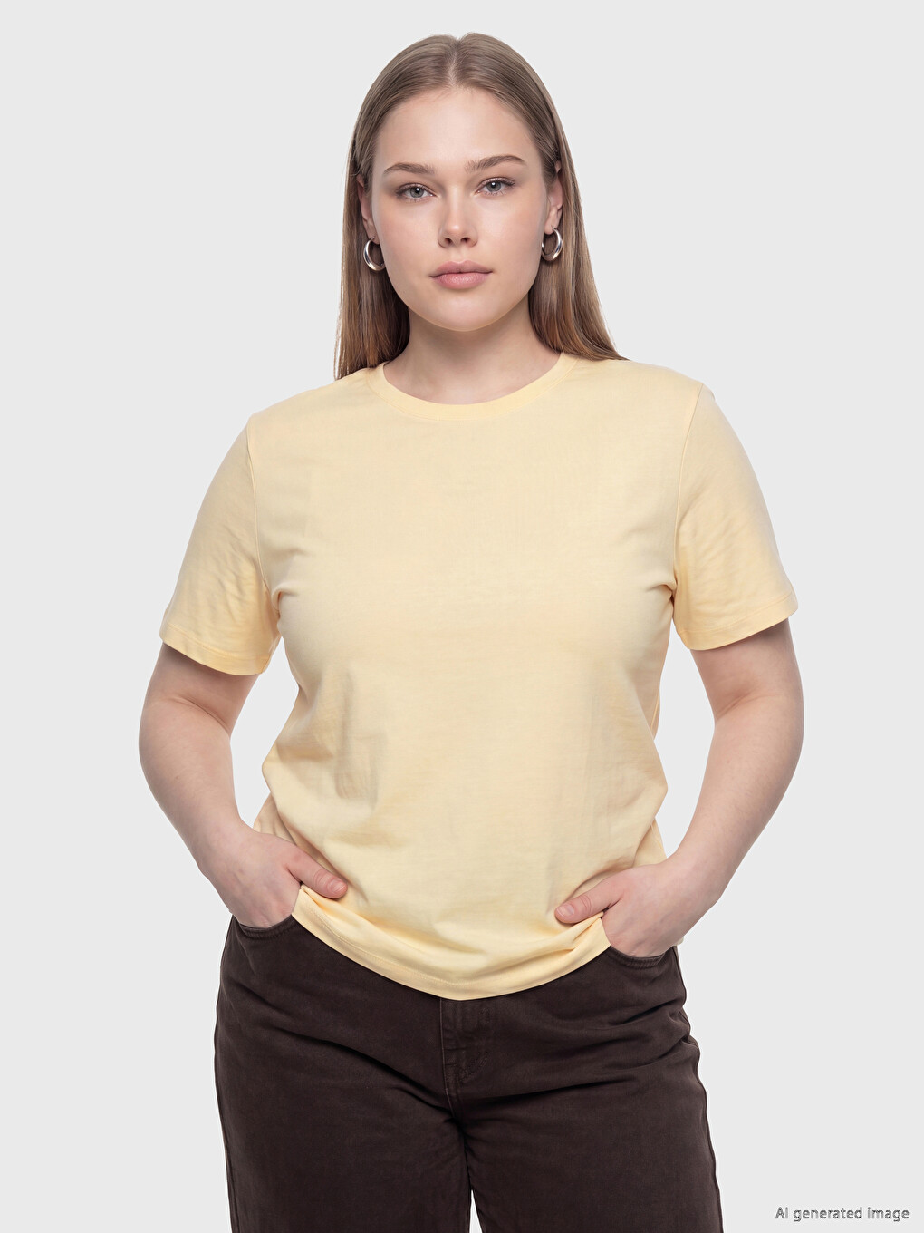 Plus Size Crew Neck Women's T-shirt