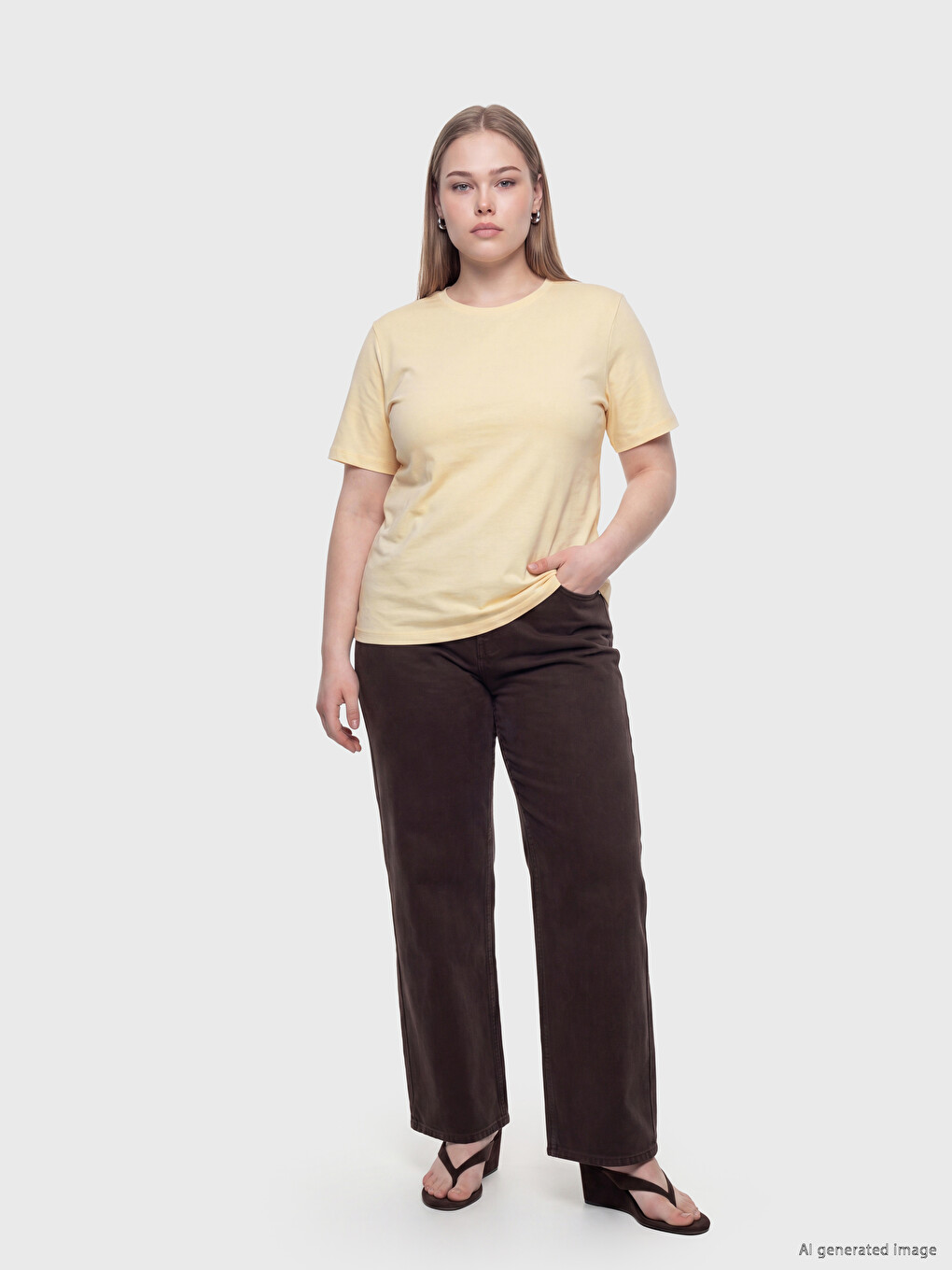 Plus Size Crew Neck Women's T-shirt-1