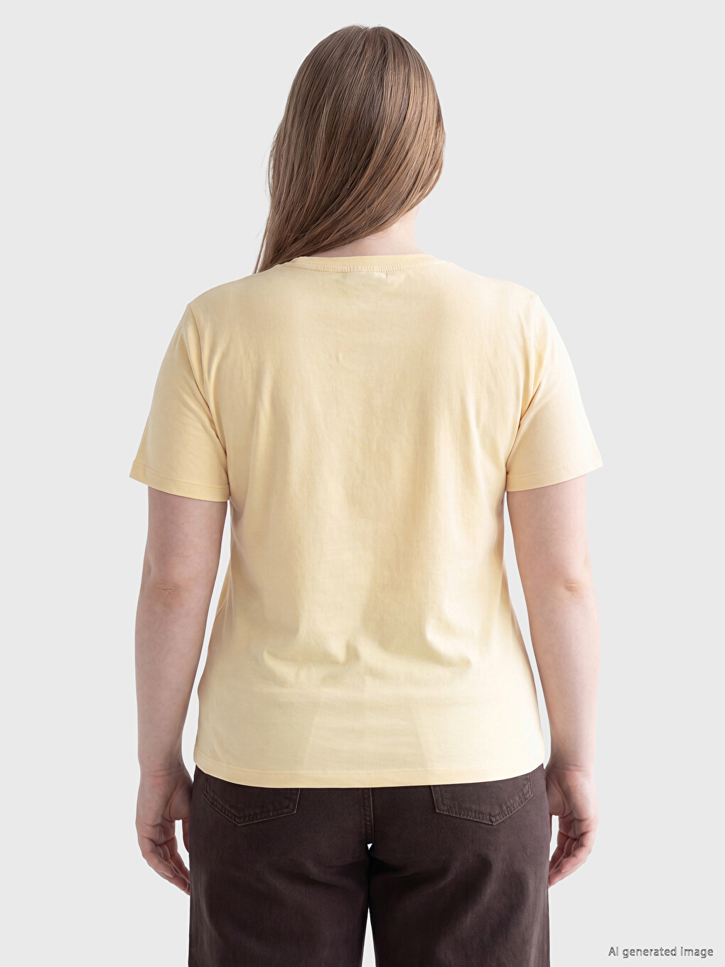 Plus Size Crew Neck Women's T-shirt-3