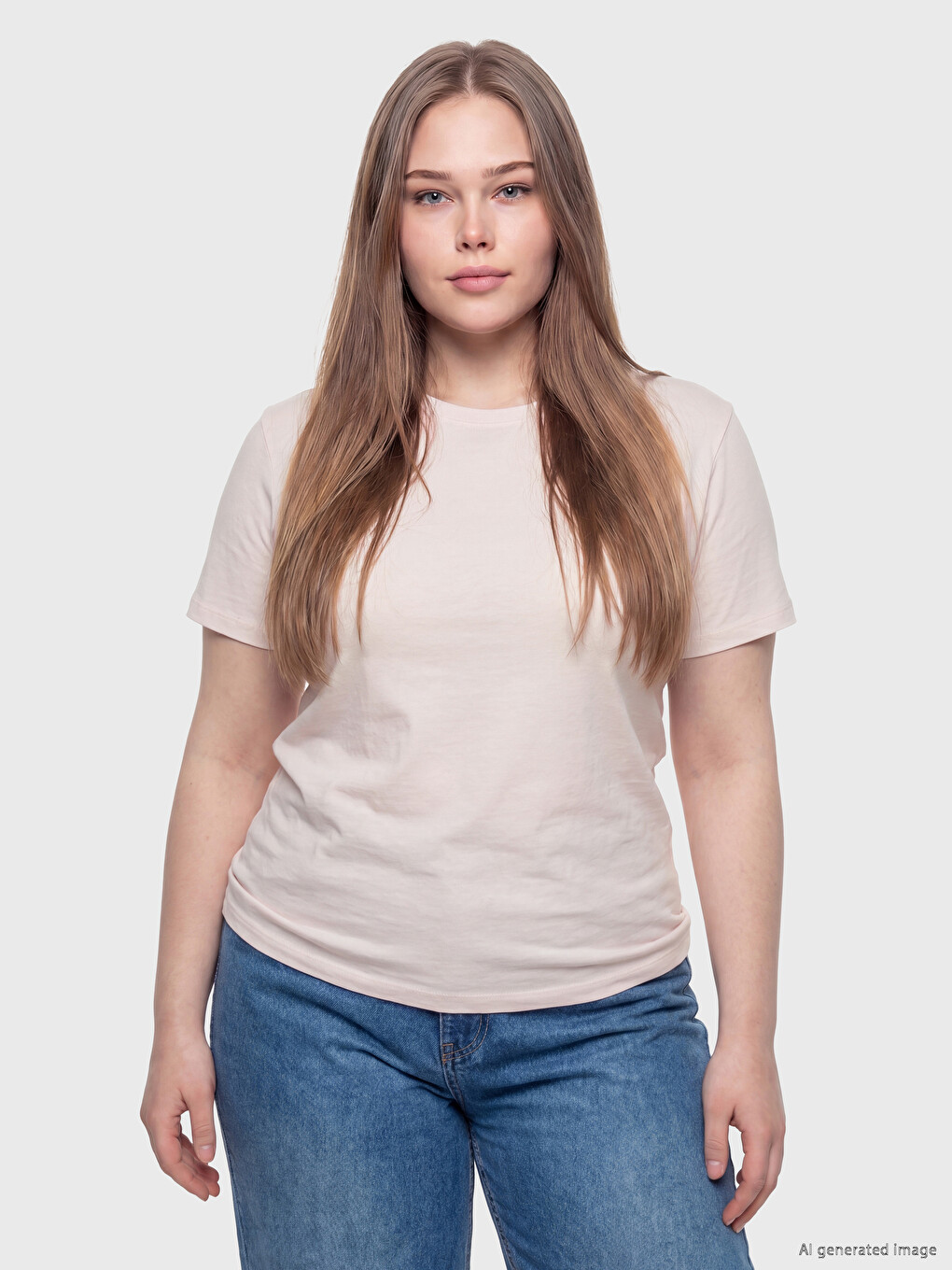 Plus Size Crew Neck Women's T-shirt