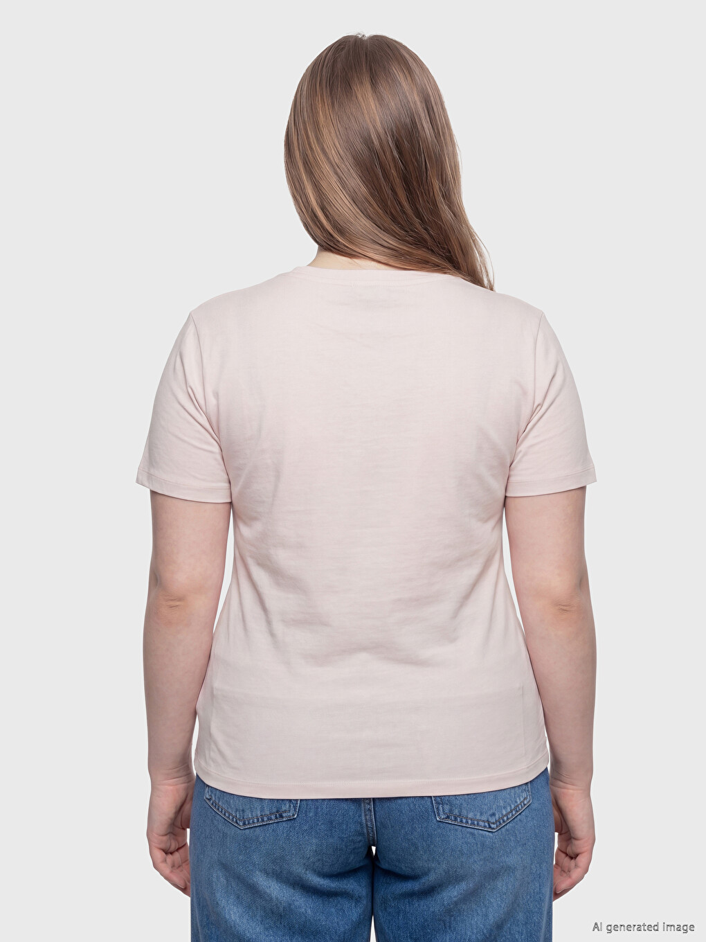 Plus Size Crew Neck Women's T-shirt-3