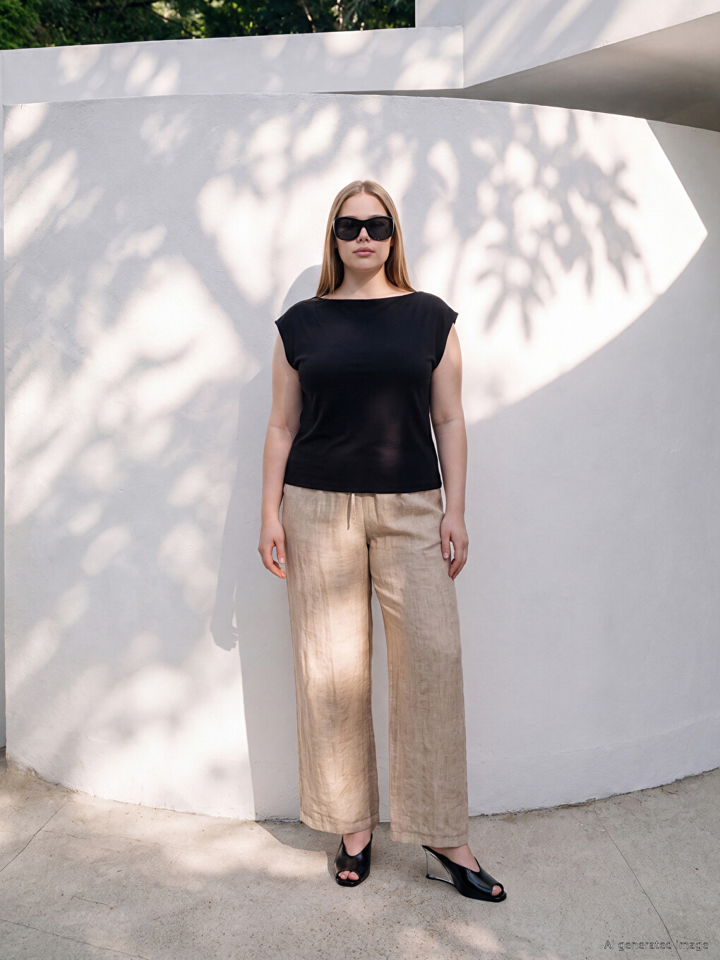 Plus Size Slash Neck Soft Touch T-shirt-5