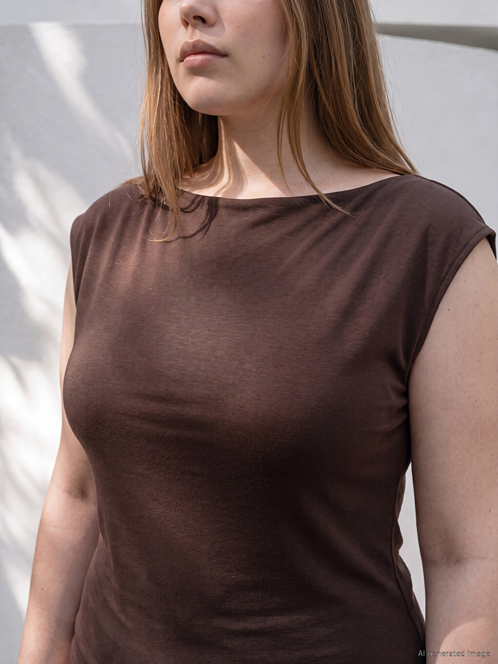 Plus Size Slash Neck Soft Touch T-shirt-6