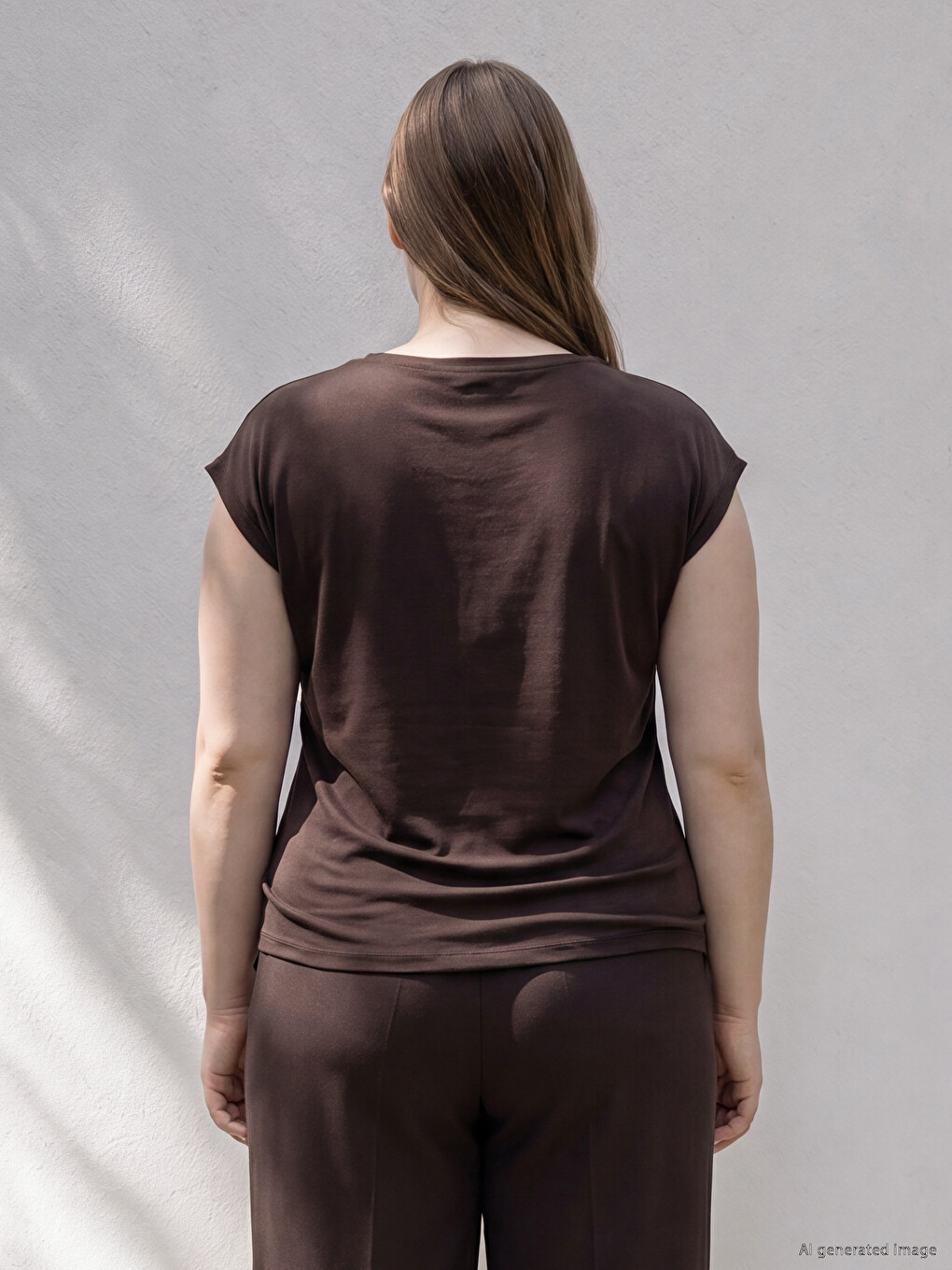 Plus Size Slash Neck Soft Touch T-shirt-7
