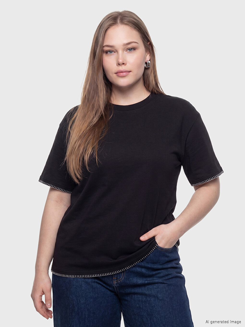 Vezena ženska majica od 100% pamuka-1