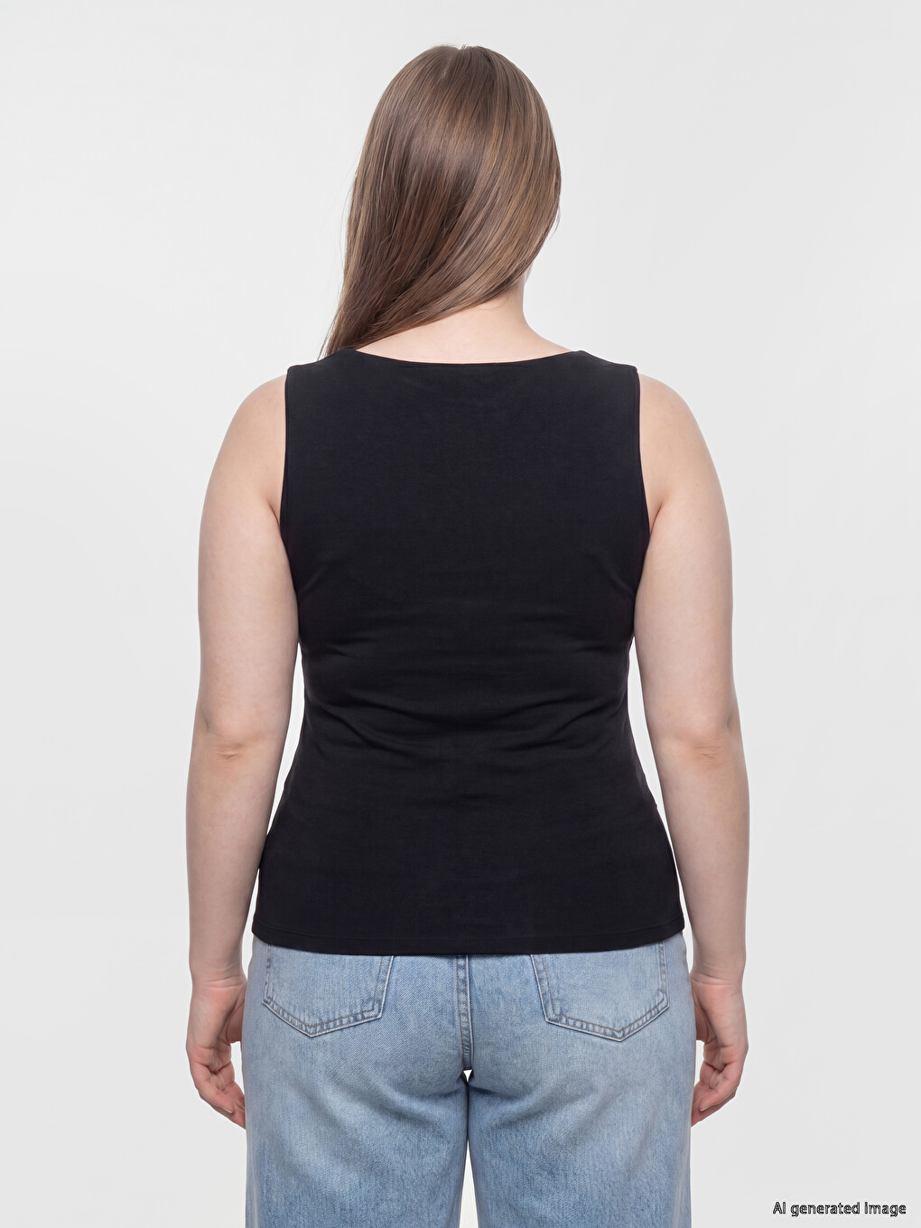 Plus Size U Neck Women's Tank Top-3