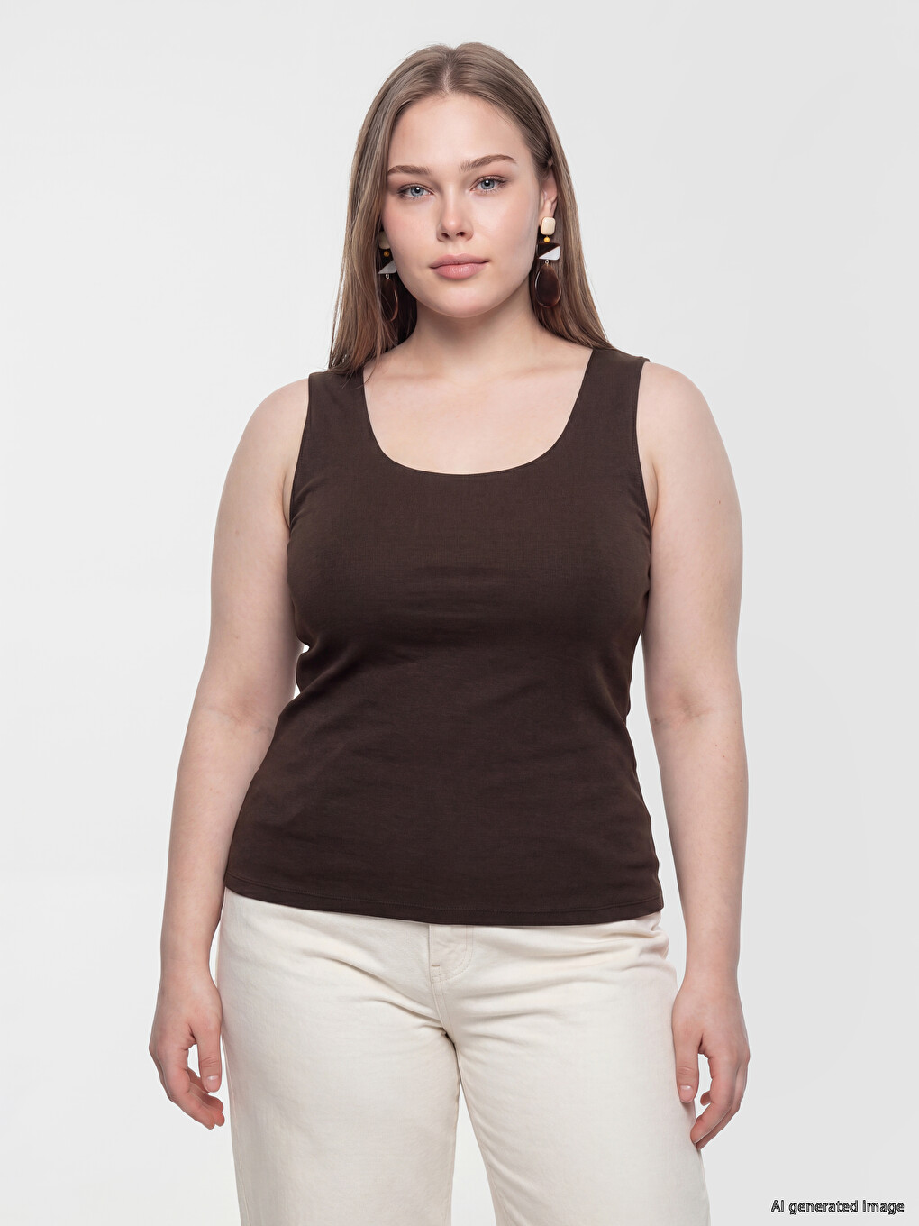 Plus Size U-izrez Atlet Majica Za Žene