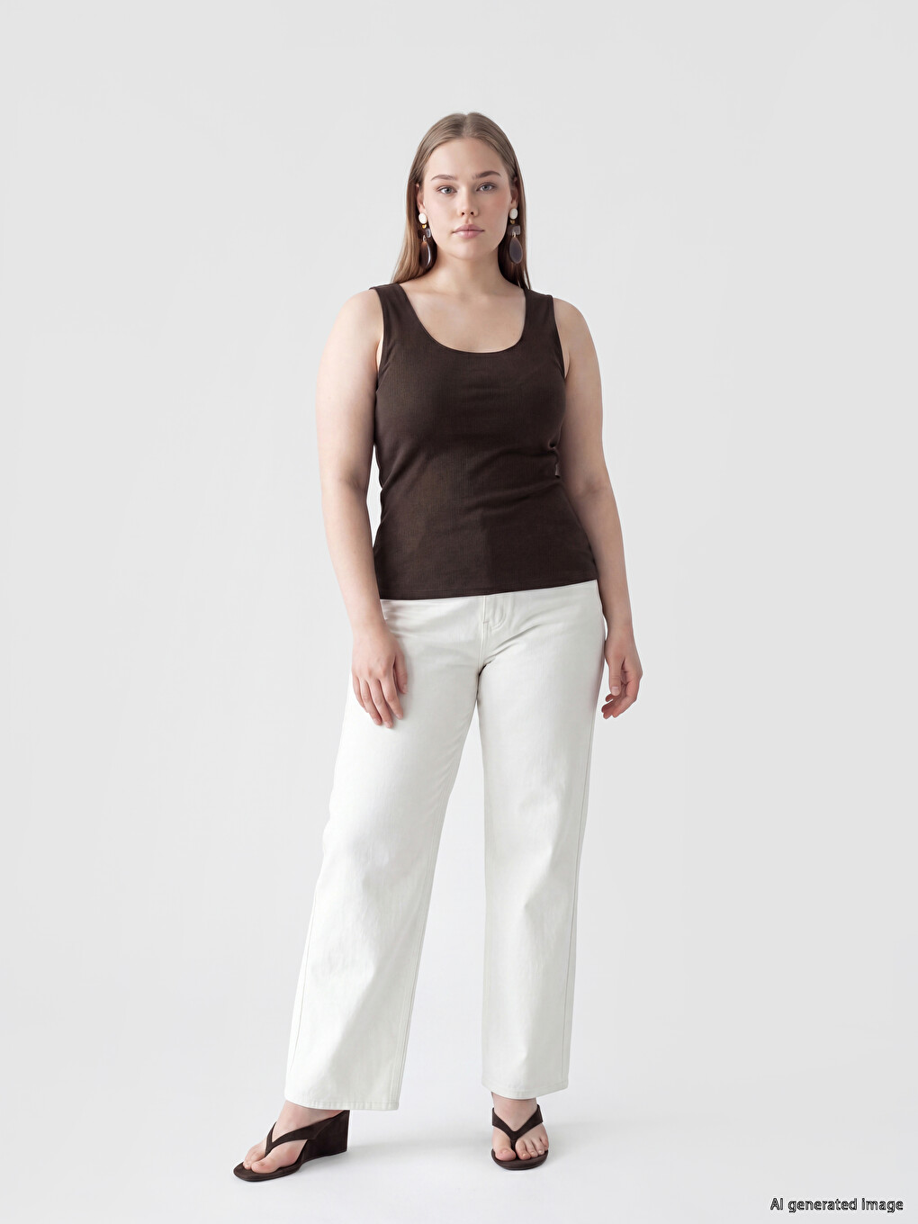 Plus Size U-izrez Atlet Majica Za Žene-1