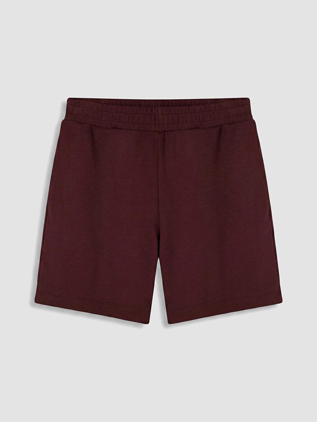Bordo Beli Lastikli Soft Touch Kadın Şort-12