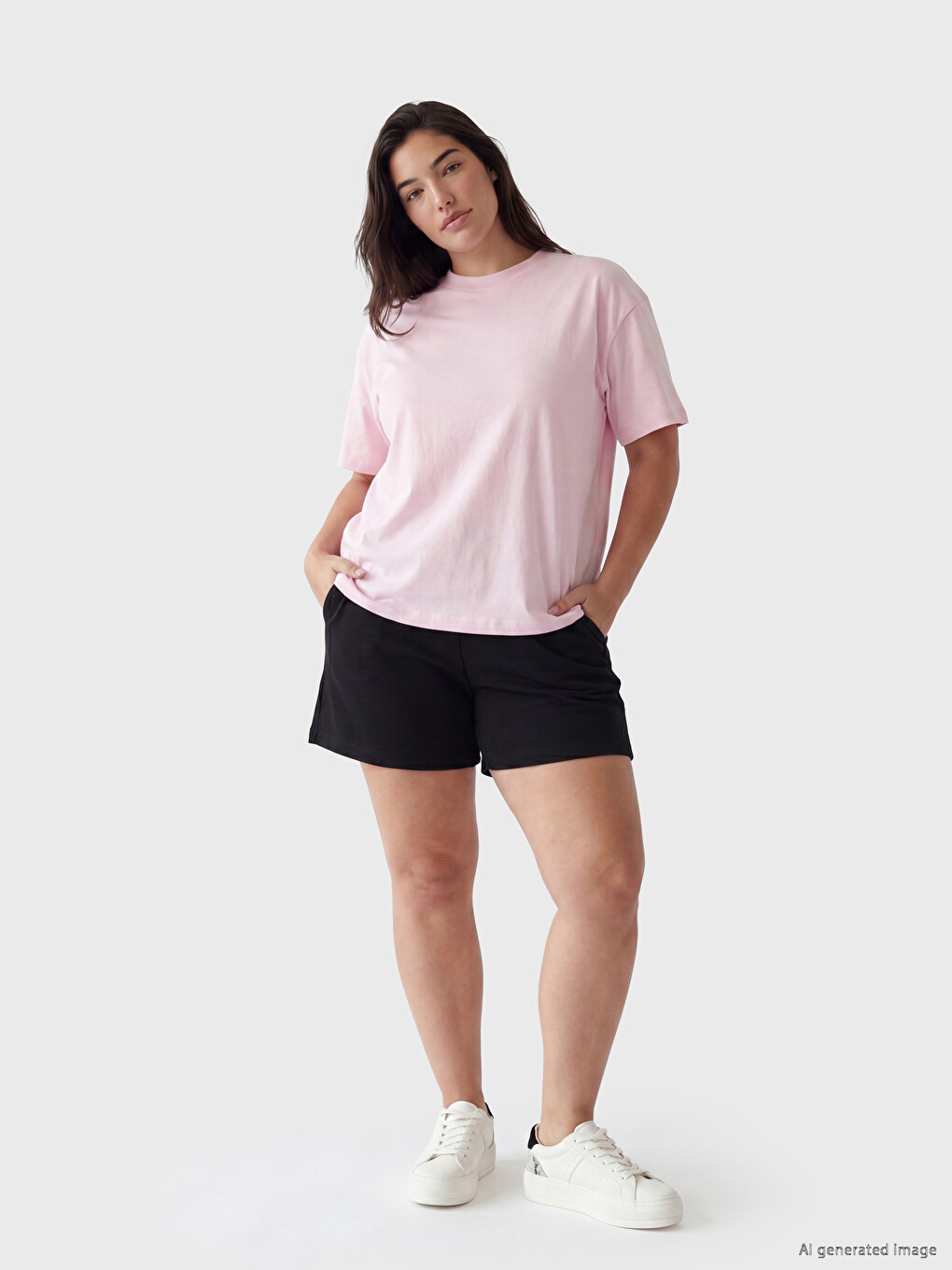 Siyah Beli Lastikli Soft Touch Kadın Şort-1