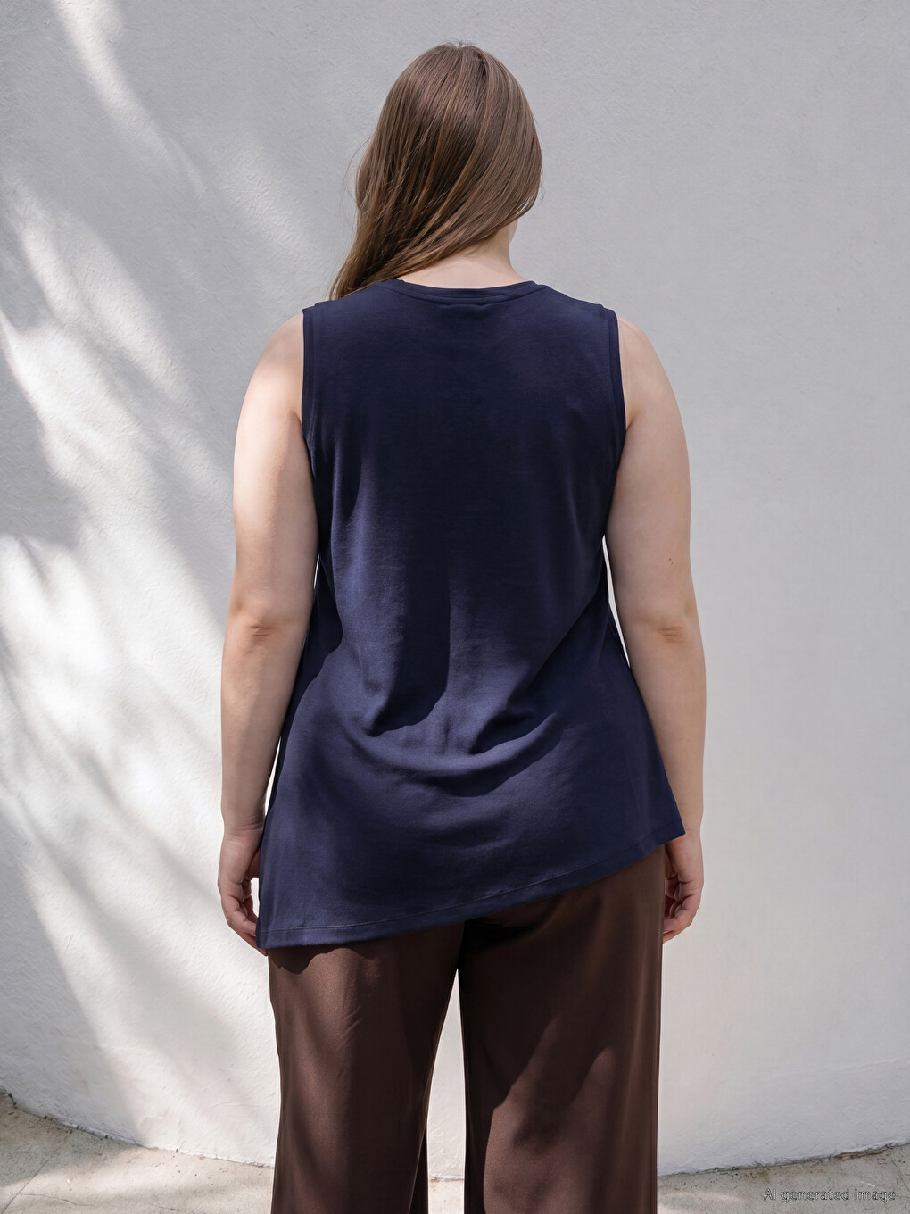 Plus Size Asimetrična Atlet Majica Za Žene-3