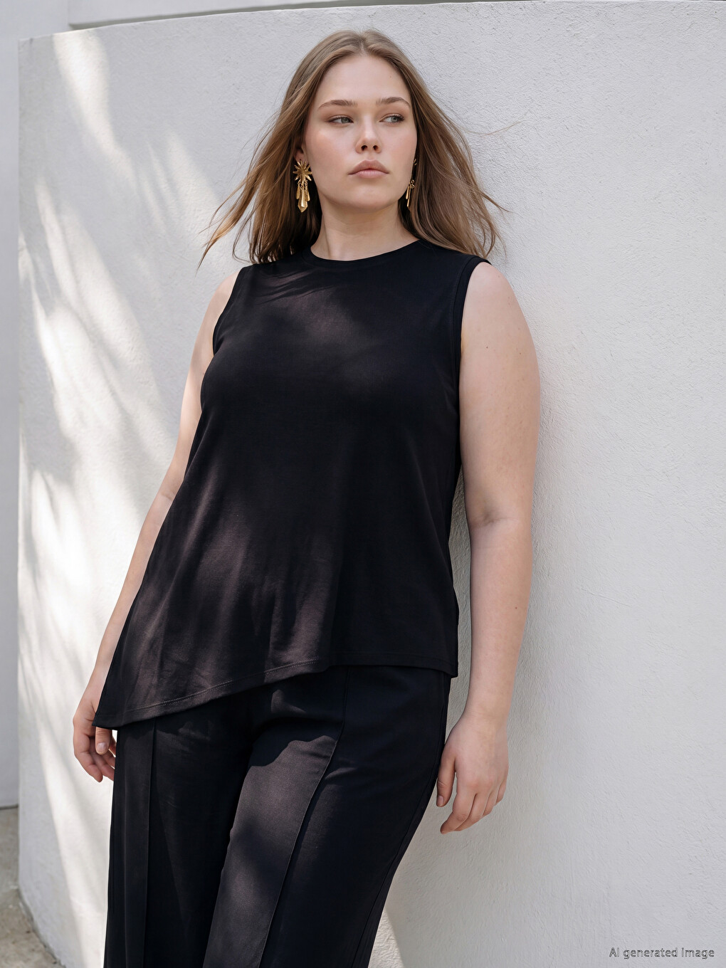 Plus Size Asimetrična Atlet Majica Za Žene