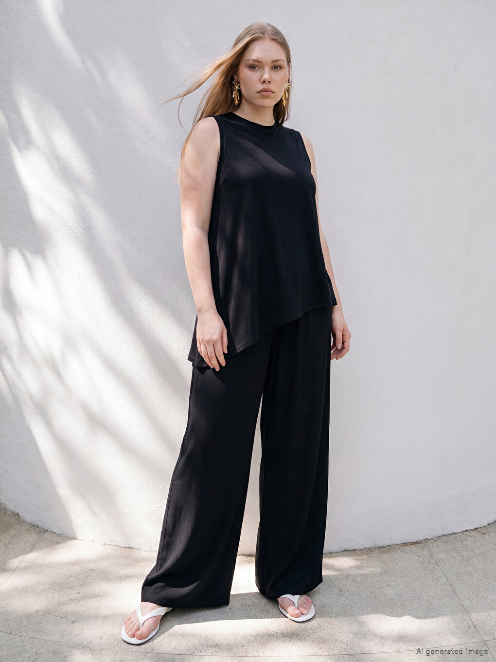 Plus Size Asimetrična Atlet Majica Za Žene-1