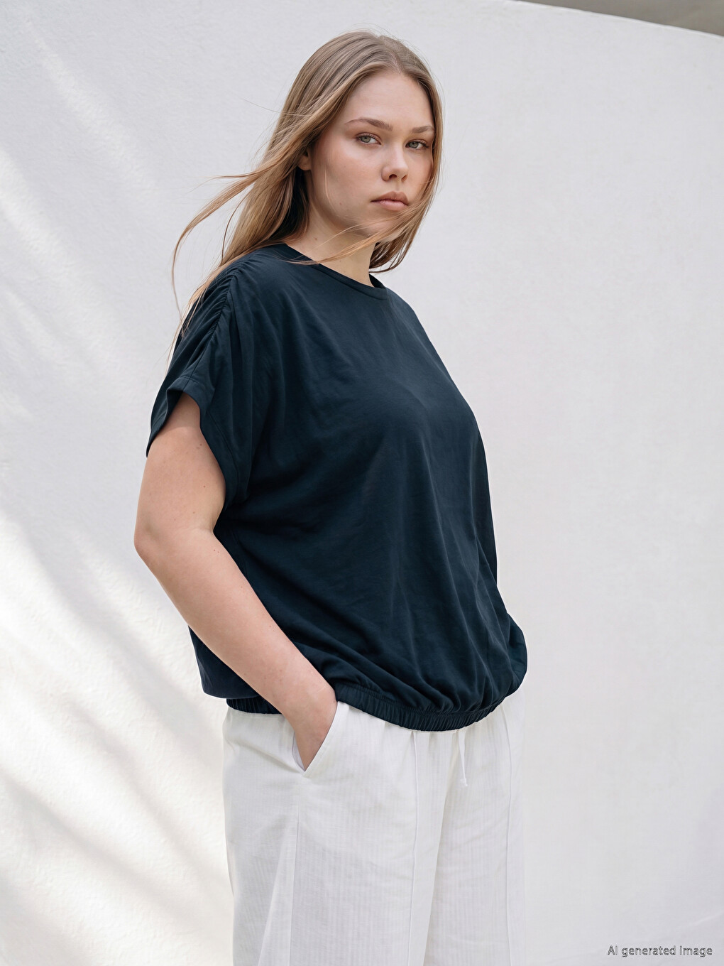 Plus Size Nabrani Kratki Top Za Žene