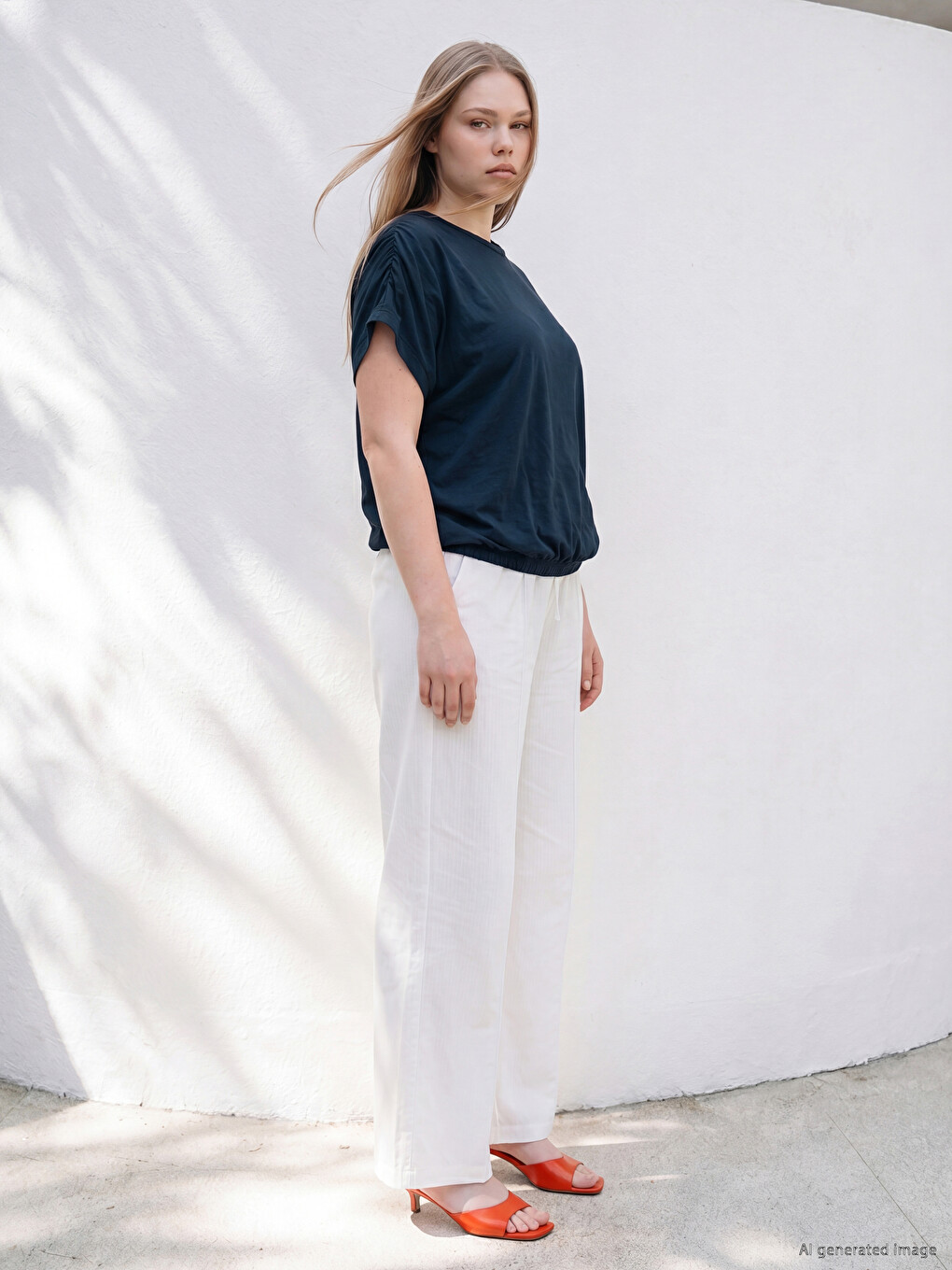 Plus Size Nabrani Kratki Top Za Žene-1