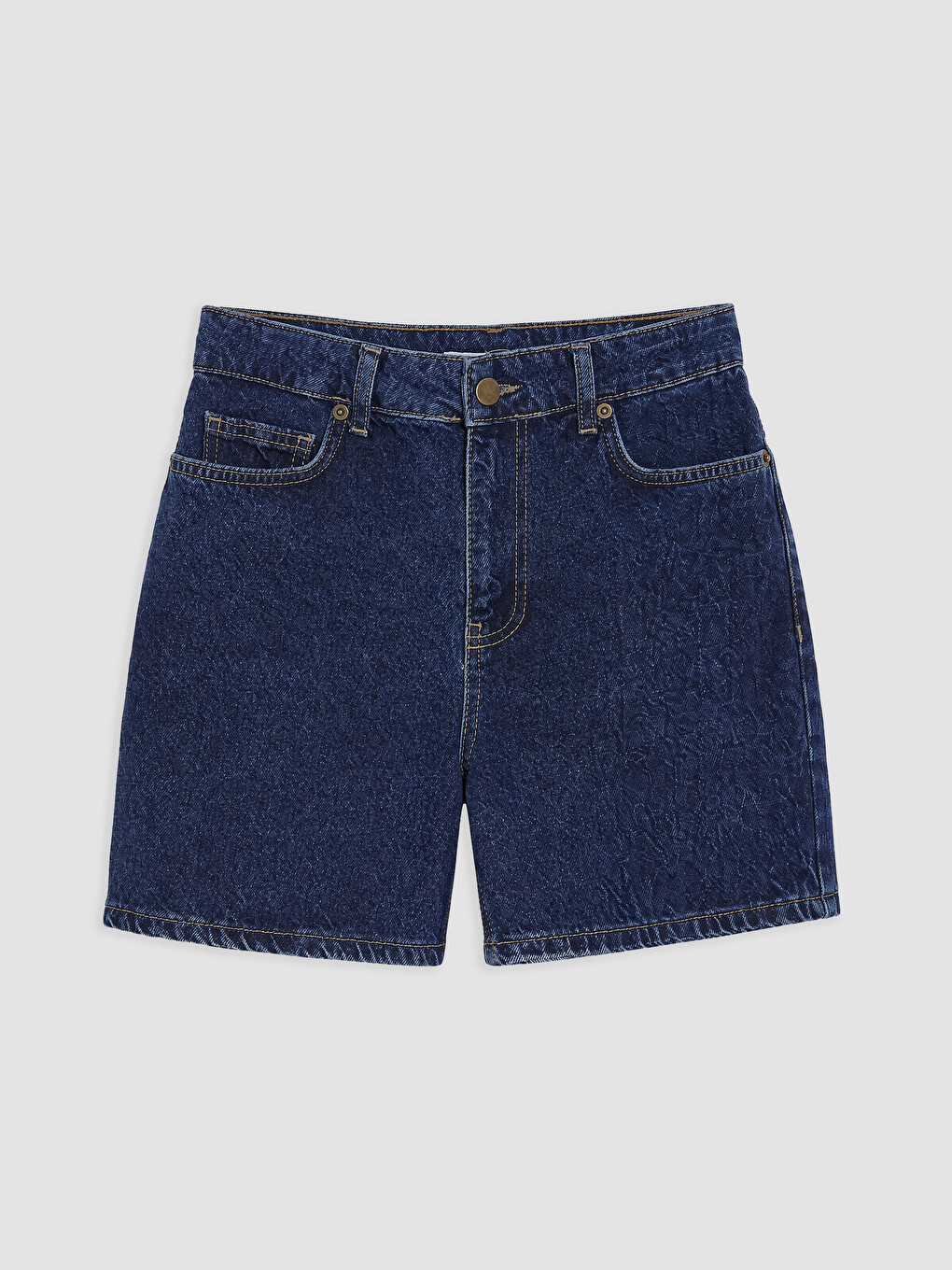 Lacivert Regular Fit Kadın Jean Şort