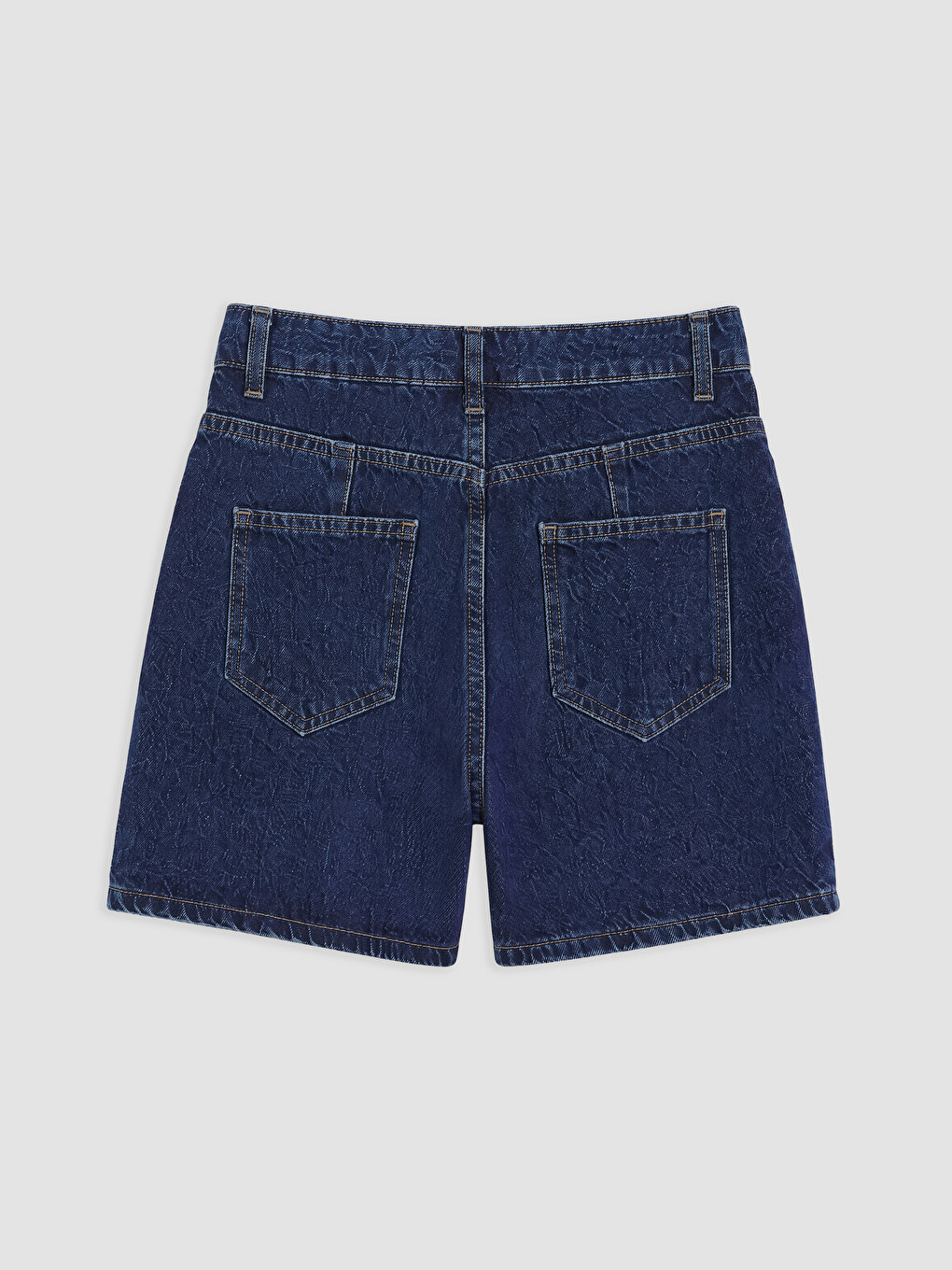 Lacivert Regular Fit Kadın Jean Şort-1
