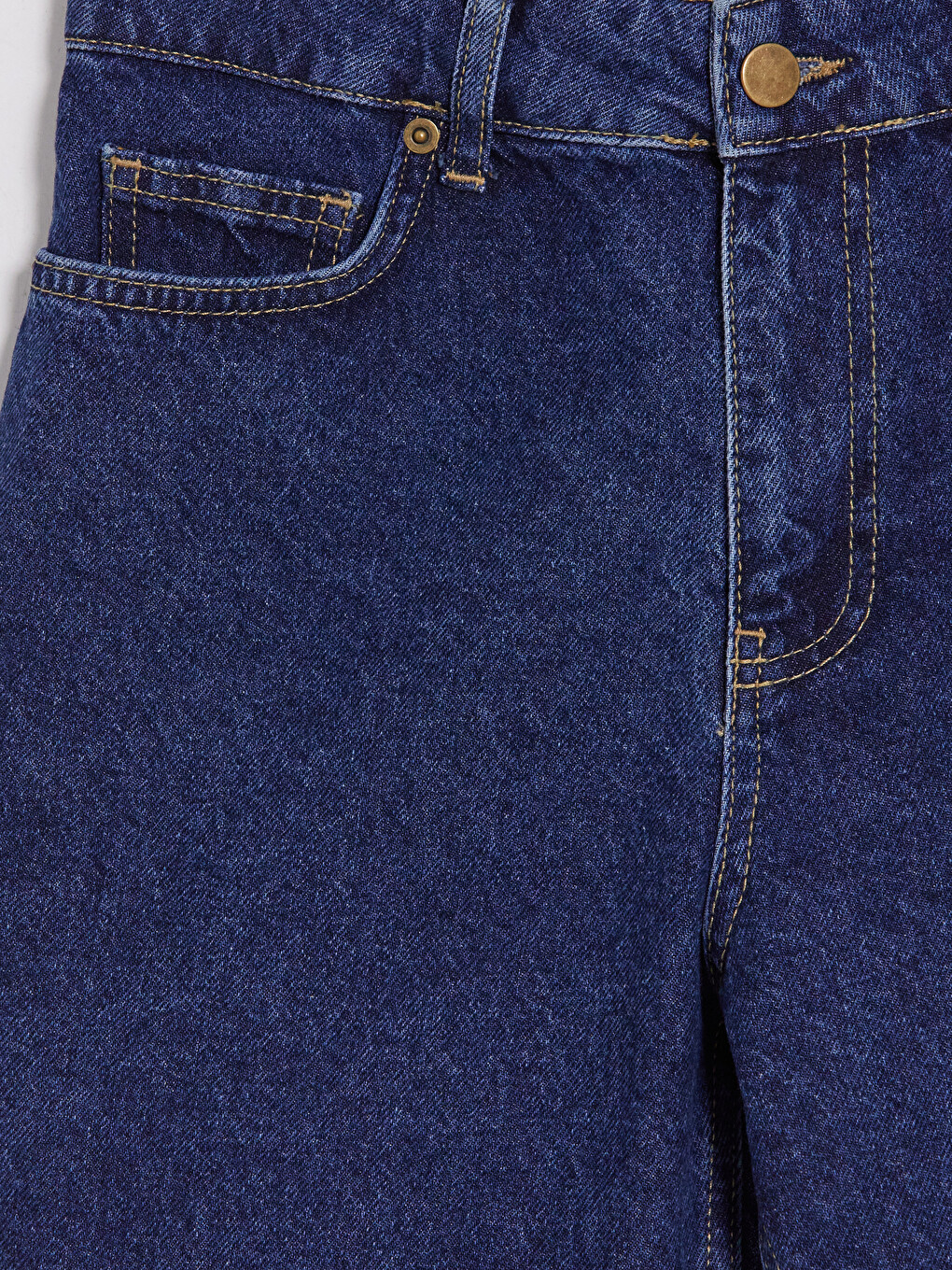 Lacivert Regular Fit Kadın Jean Şort-2