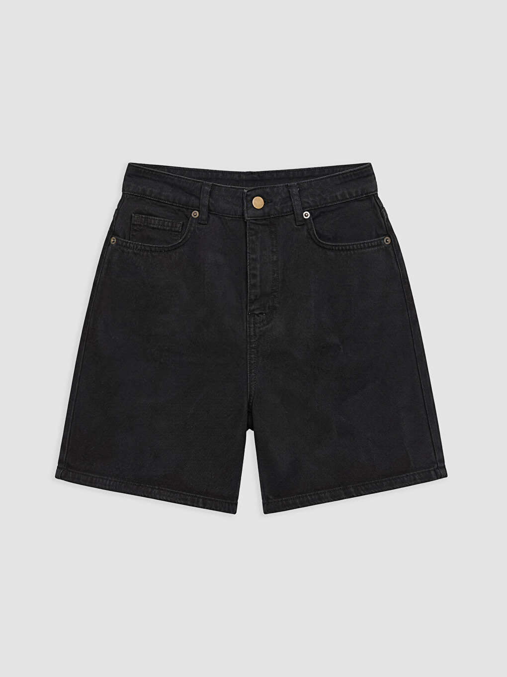 Siyah Regular Fit Kadın Jean Şort