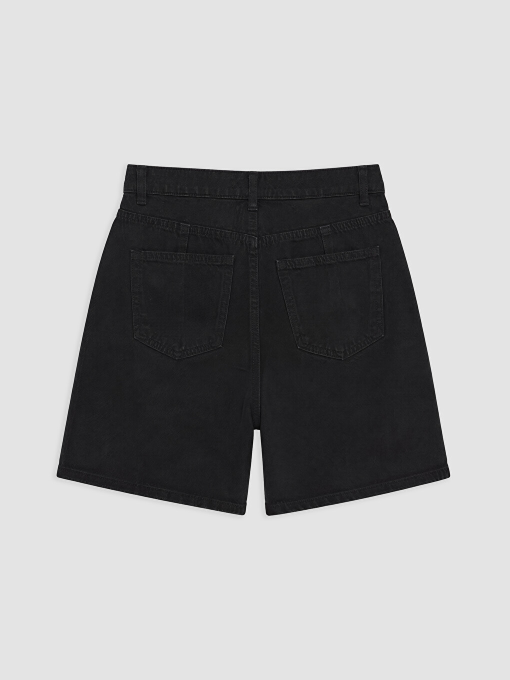 Siyah Regular Fit Kadın Jean Şort-1