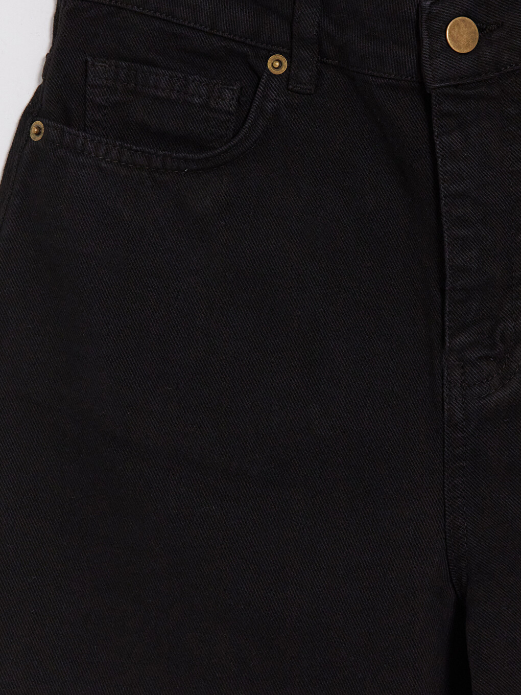 Siyah Regular Fit Kadın Jean Şort-2