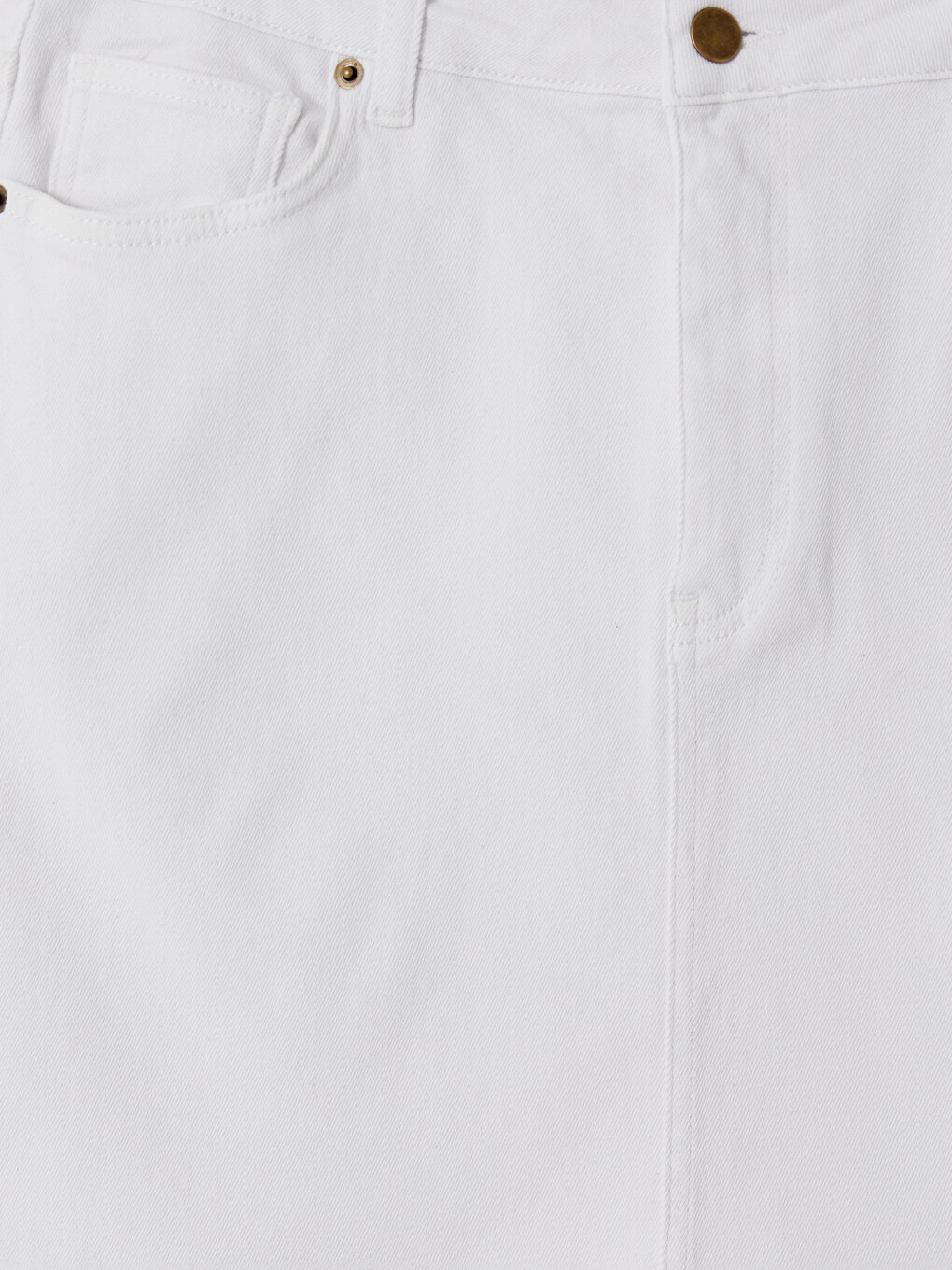 Beyaz Dar Fit Mini Jean Etek-1