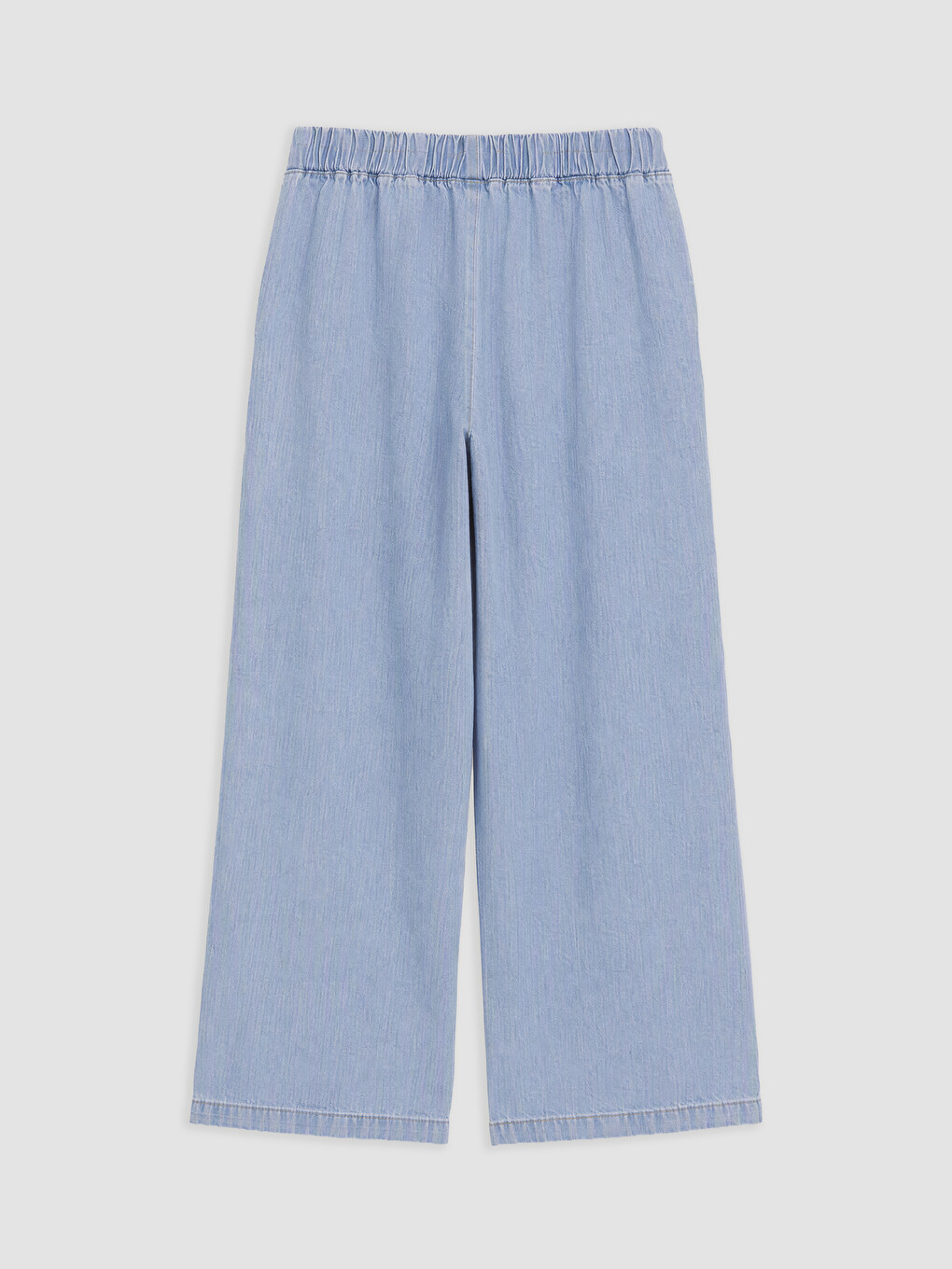Mavi Beli Lastikli Wideleg Kadın Jean Pantolon-1