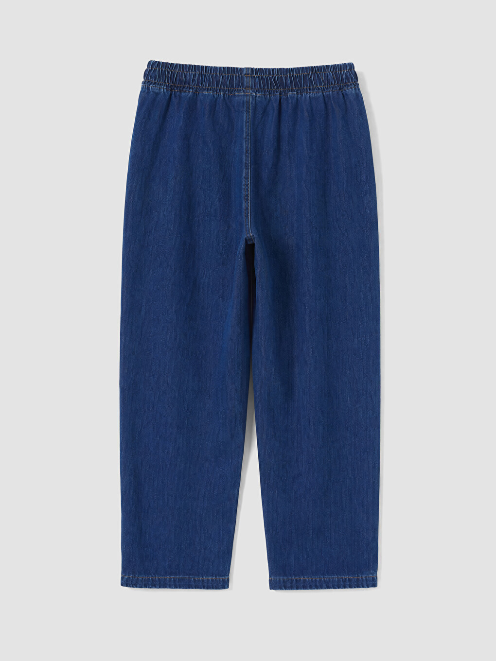 Lacivert Beli Lastikli Carrot Fit Kadın Jean Pantolon-2