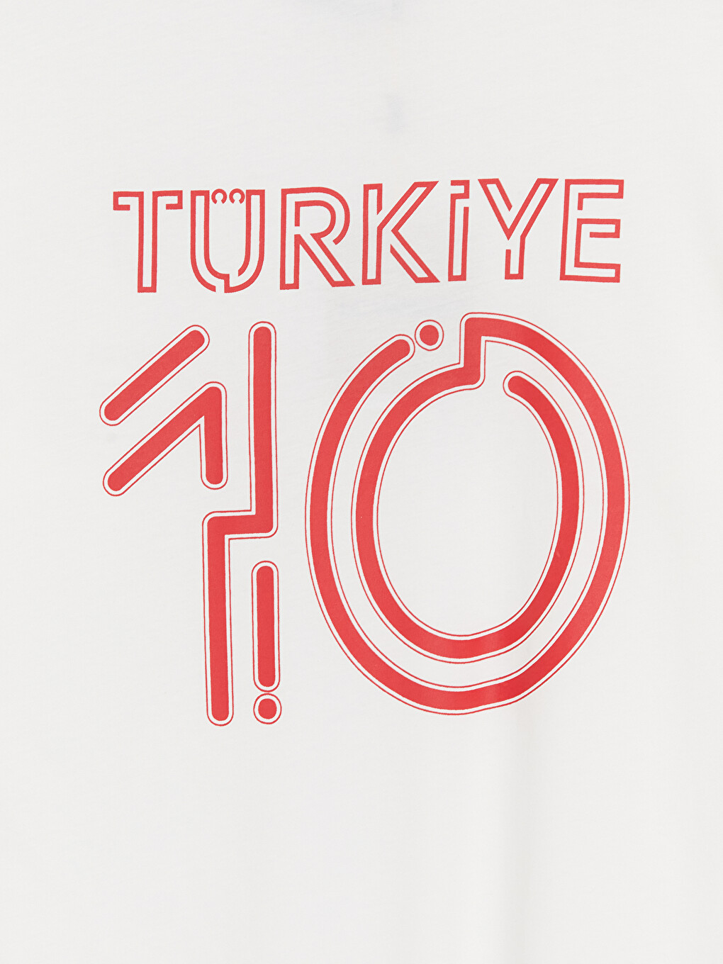 Beyaz Bisiklet Yaka Türkiye Baskılı Erkek Tişört-2