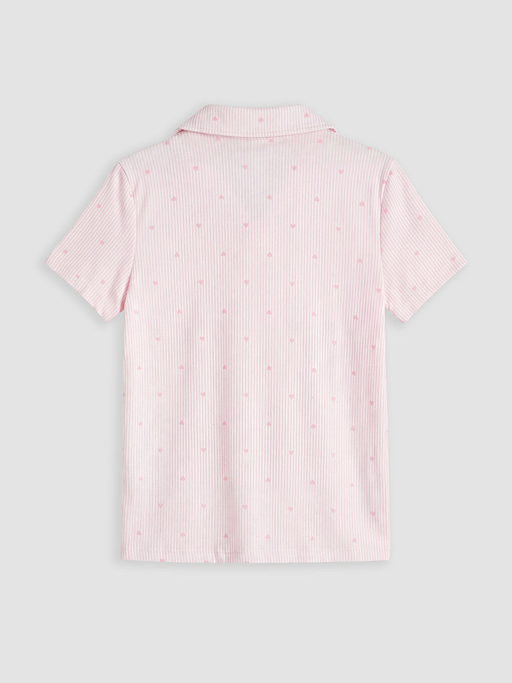 Pembe Gömlek Yaka Kız Çocuk Şortlu Pijama Takımı-2